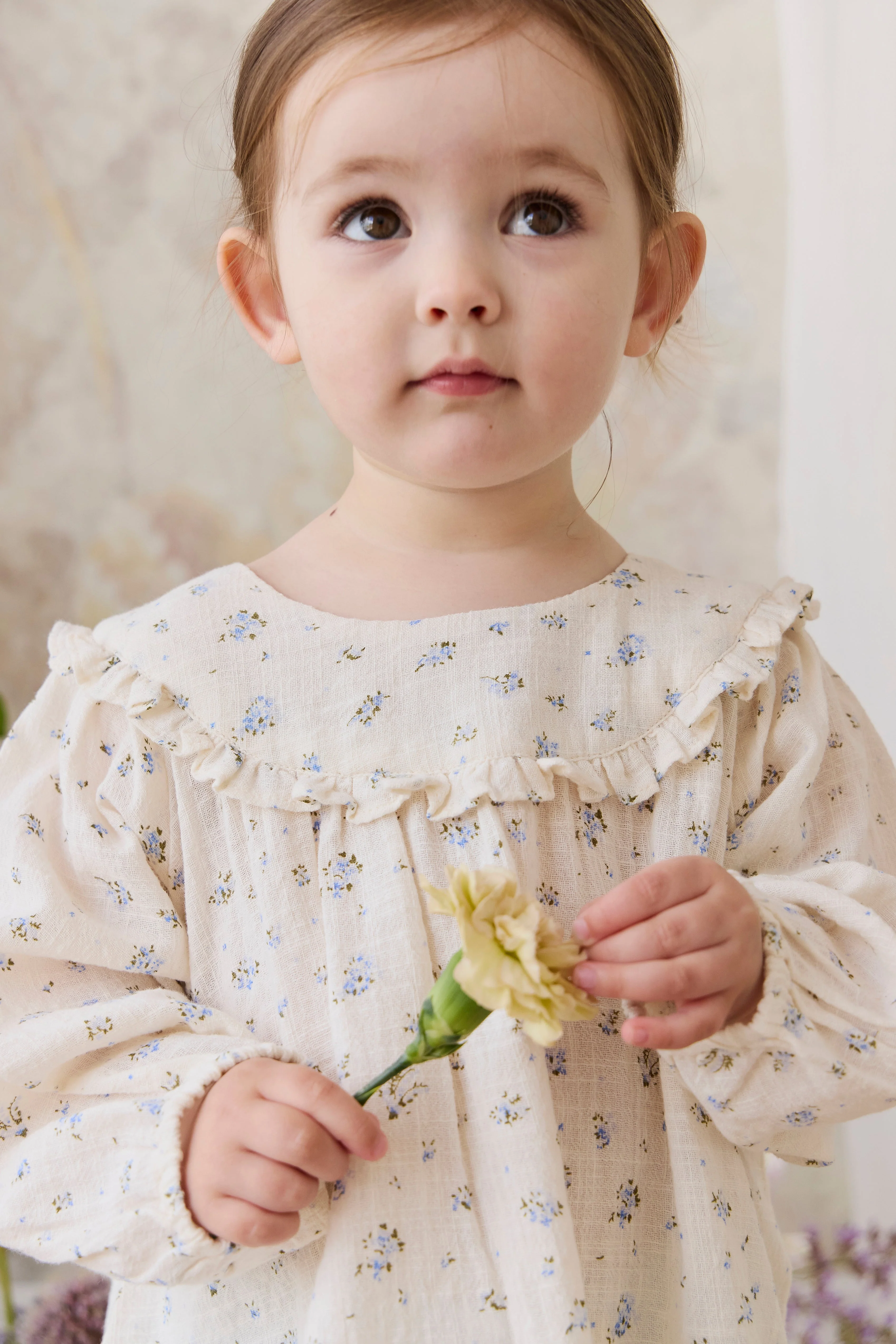 Organic Cotton Nathalie Blouse - Juniper Fields Blue - Image 8