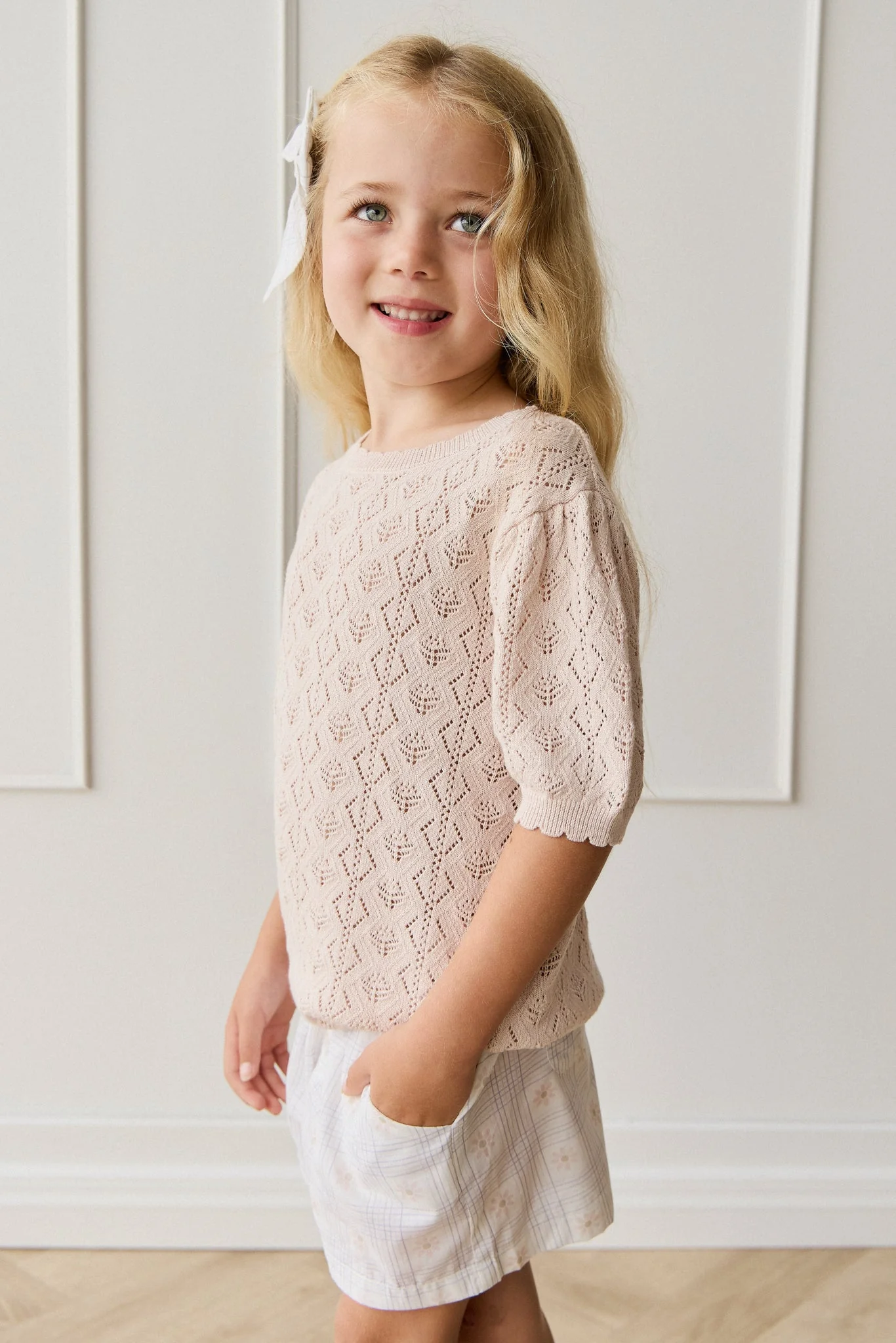Organic Cotton Neve Short - Marguerite Egret - Image 5