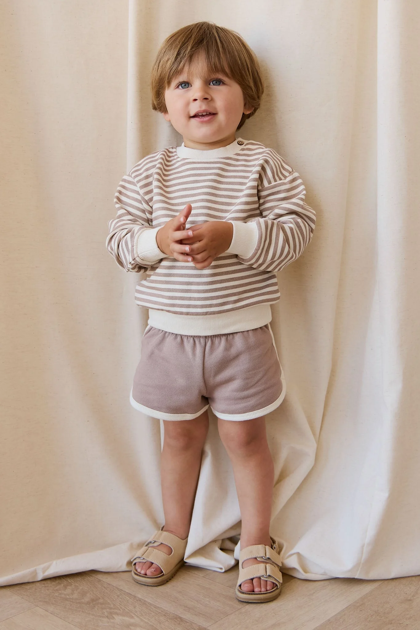 Organic Cotton Peyton Sweatshirt - Standard Stripe Carven Clay/Cloud - Image 4