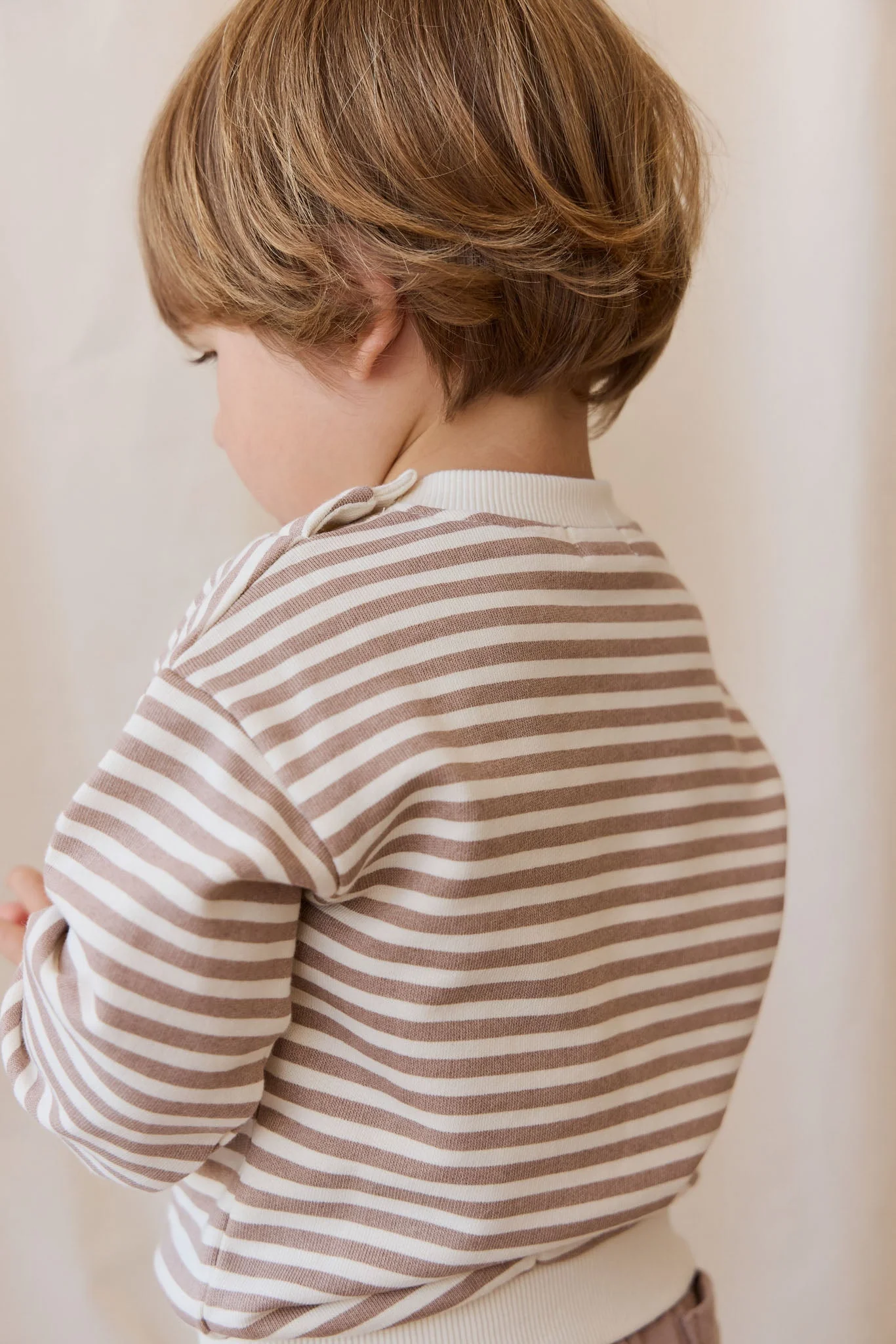 Organic Cotton Peyton Sweatshirt - Standard Stripe Carven Clay/Cloud - Image 5