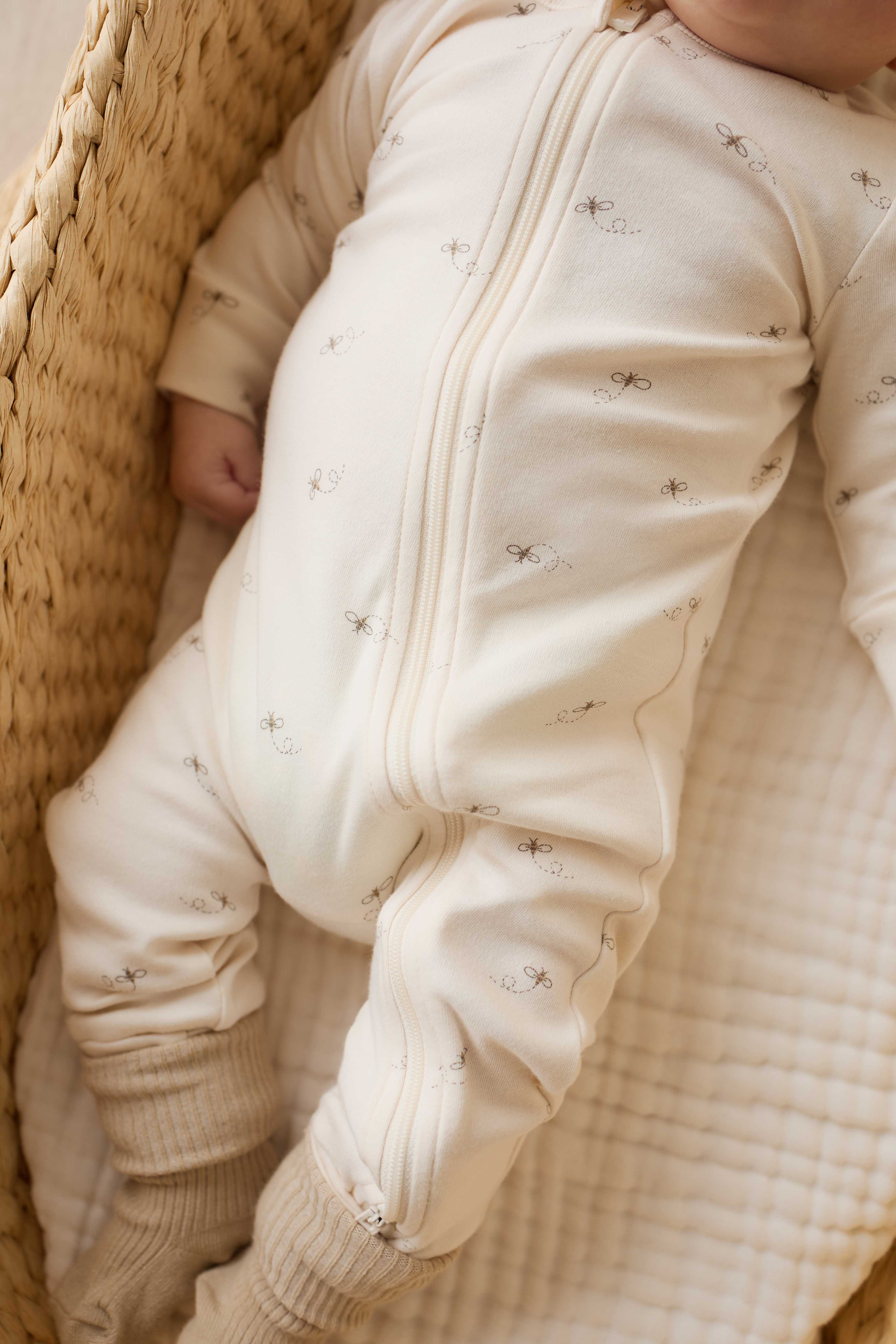 Organic Cotton Reese Zip Onepiece - Bumblebees - Image 4