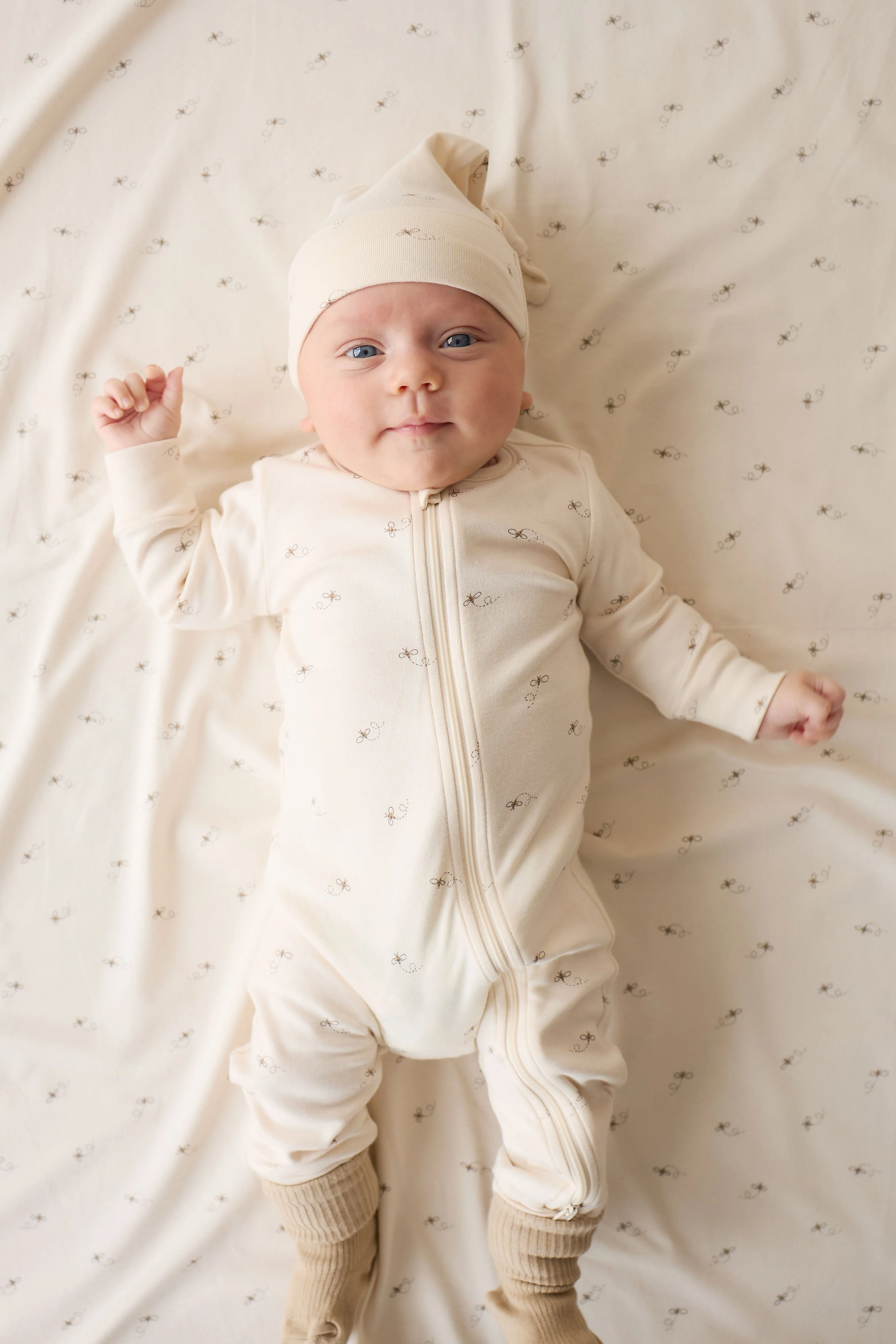 Organic Cotton Reese Zip Onepiece - Bumblebees - Image 5