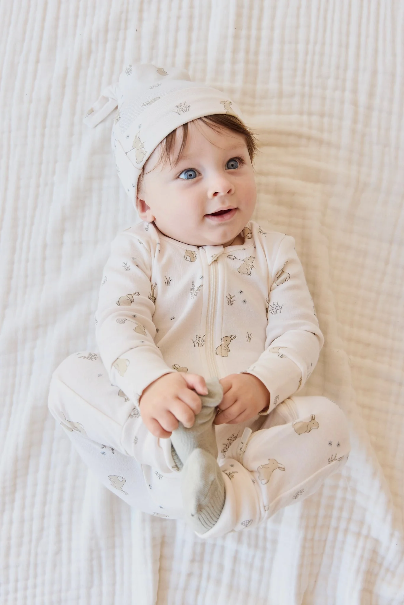 Organic Cotton Reese Zip Onepiece - Lapin Jardin - Image 3