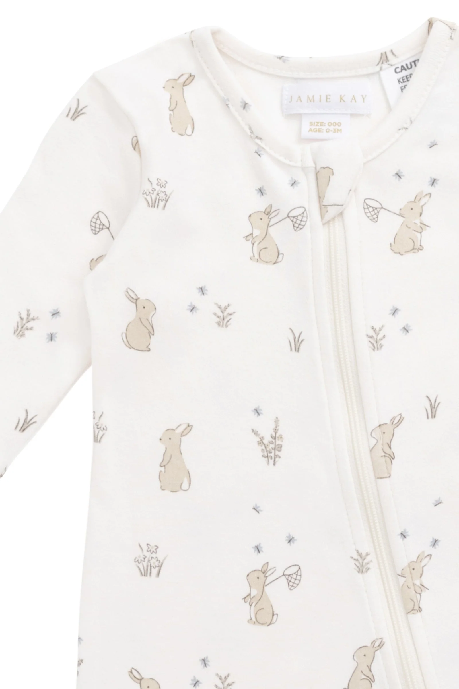 Organic Cotton Reese Zip Onepiece - Lapin Jardin - Image 5