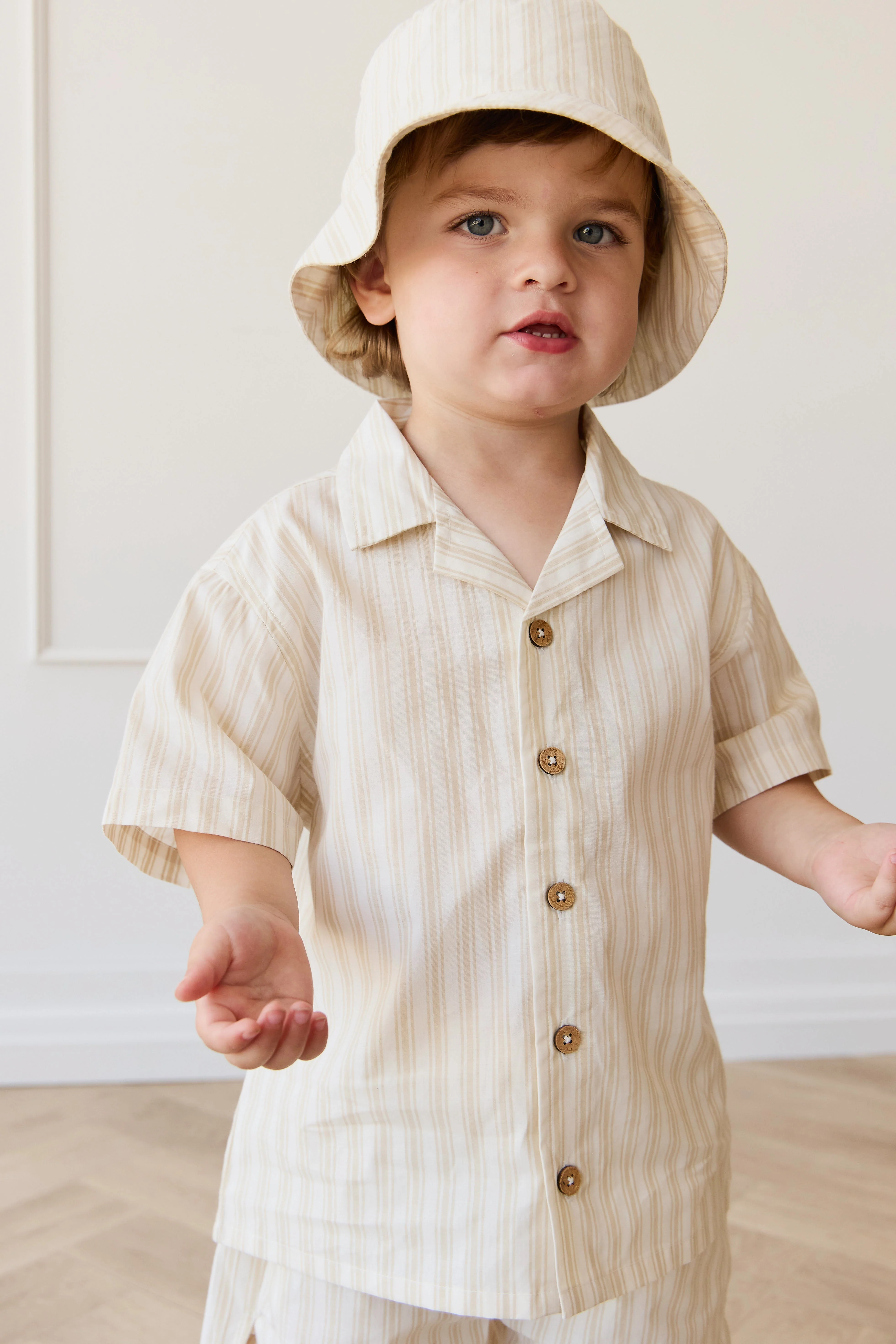 Organic Cotton Silas Shirt - Variegated Stripe Foam - Image 3