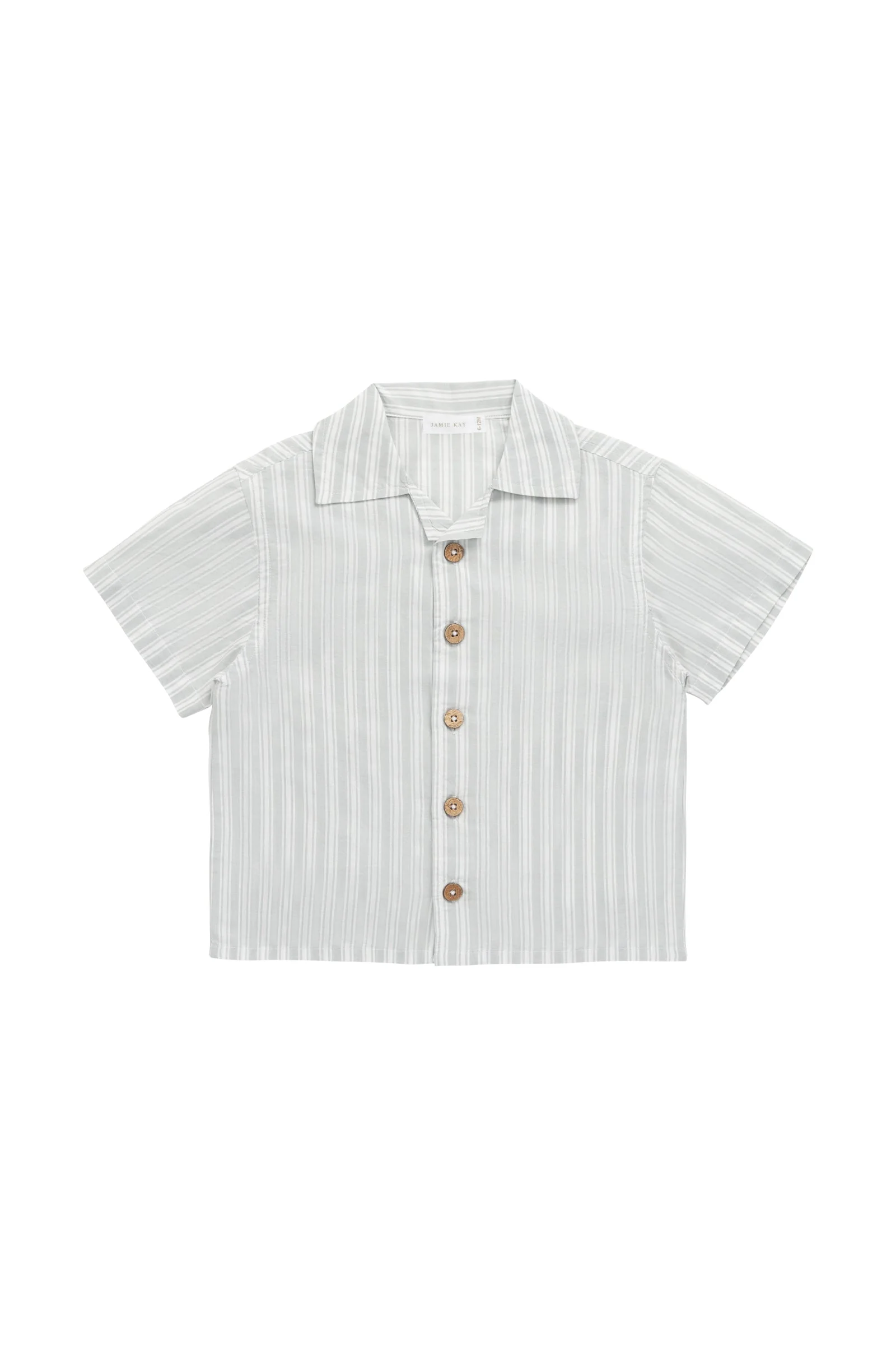 Organic Cotton Silas Shirt - Variegated Stripe Shoreline - Image 2