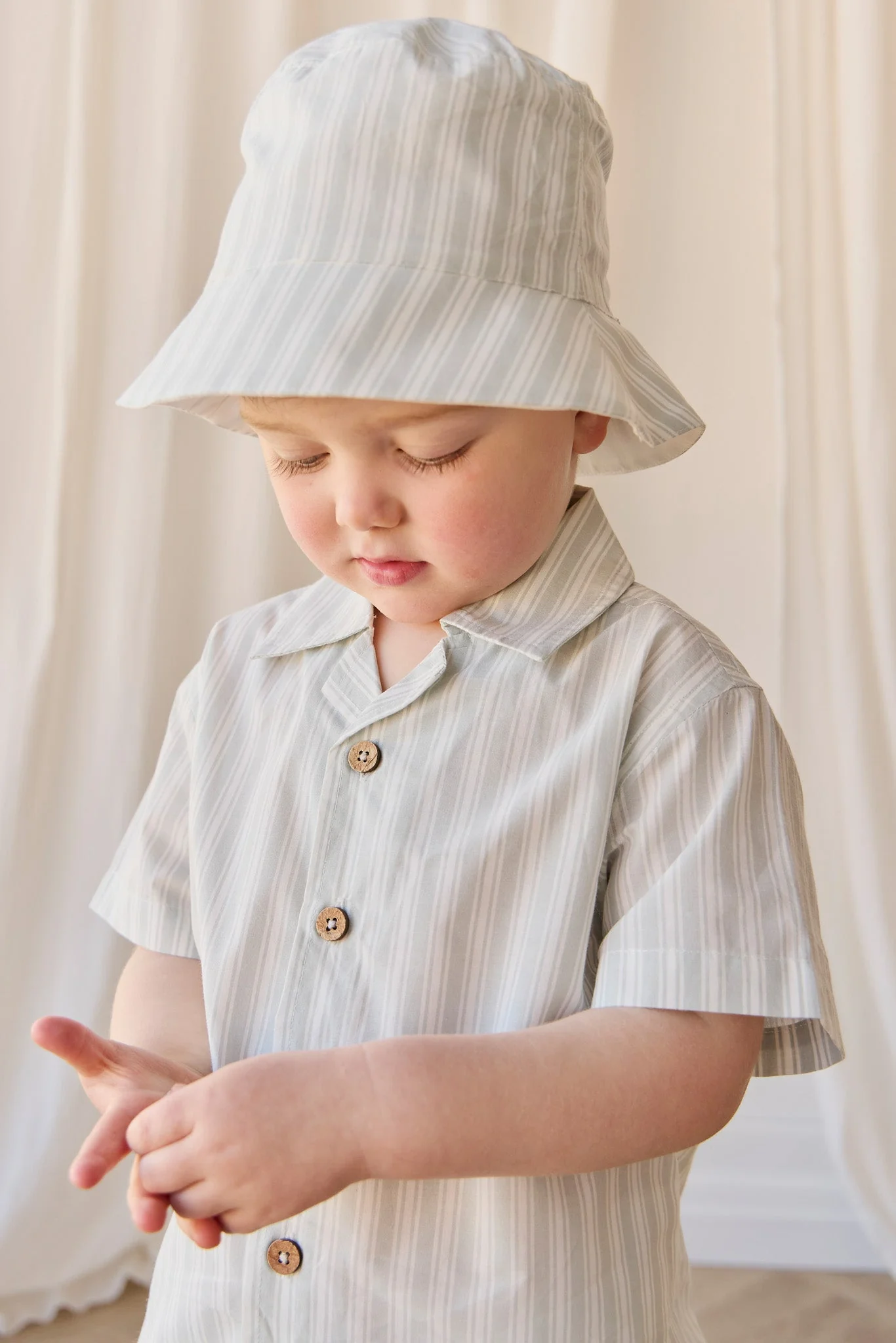 Organic Cotton Silas Shirt - Variegated Stripe Shoreline - Image 3