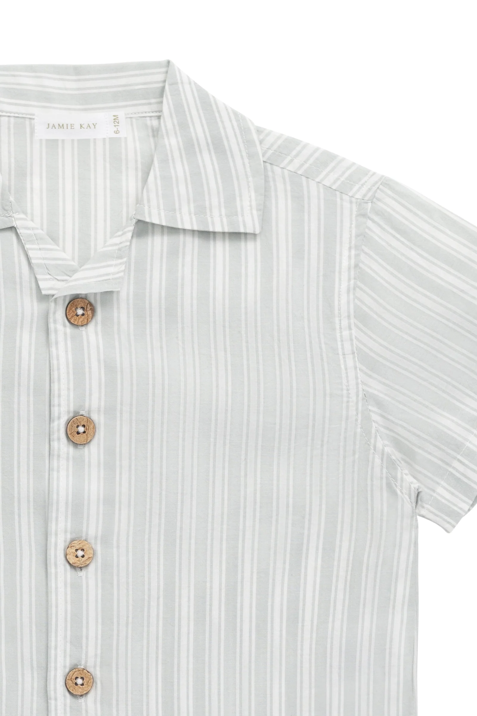 Organic Cotton Silas Shirt - Variegated Stripe Shoreline - Image 7