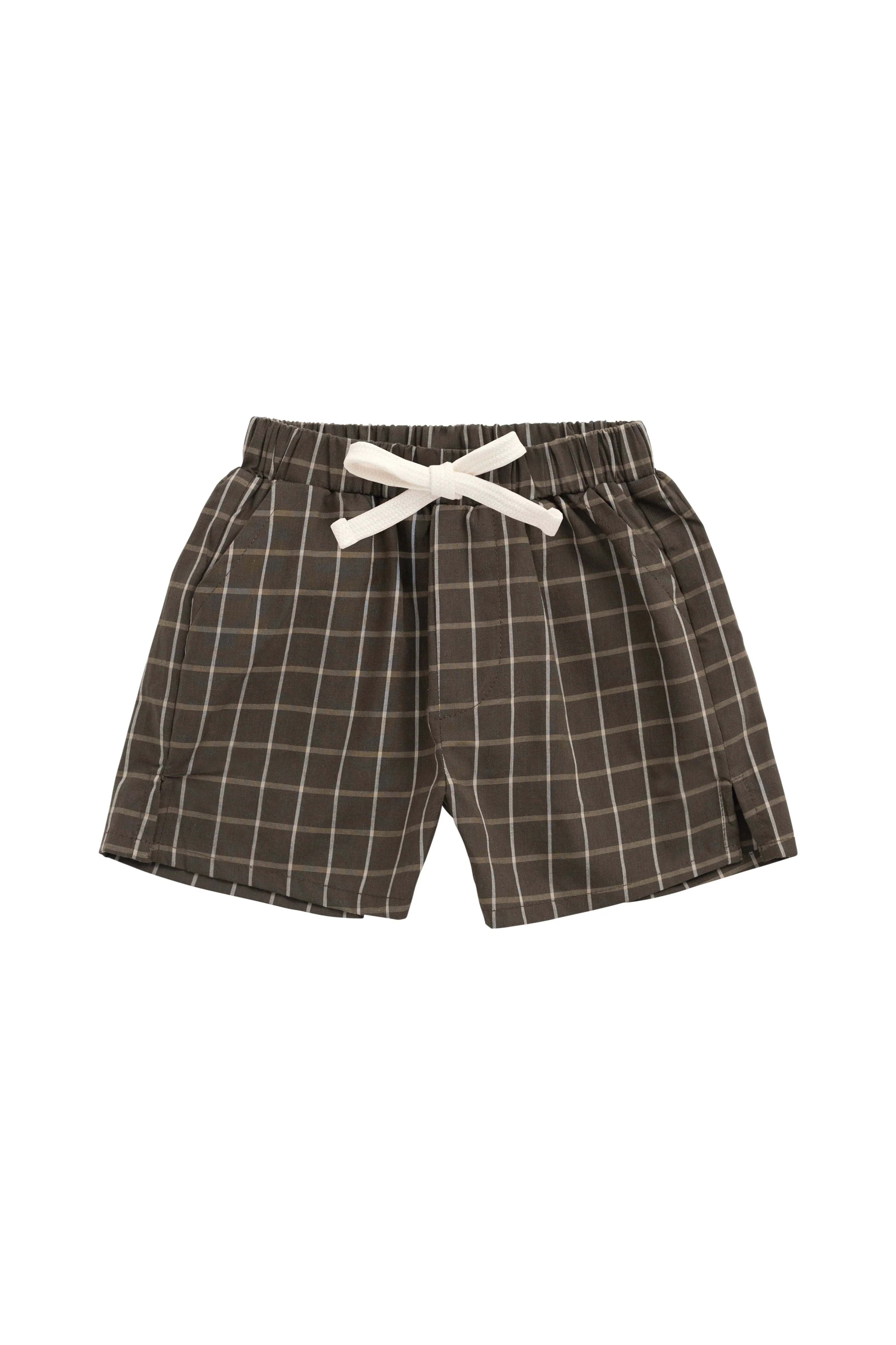 Organic Cotton Silas Short - Variegated Grid Tarmac - Image 2