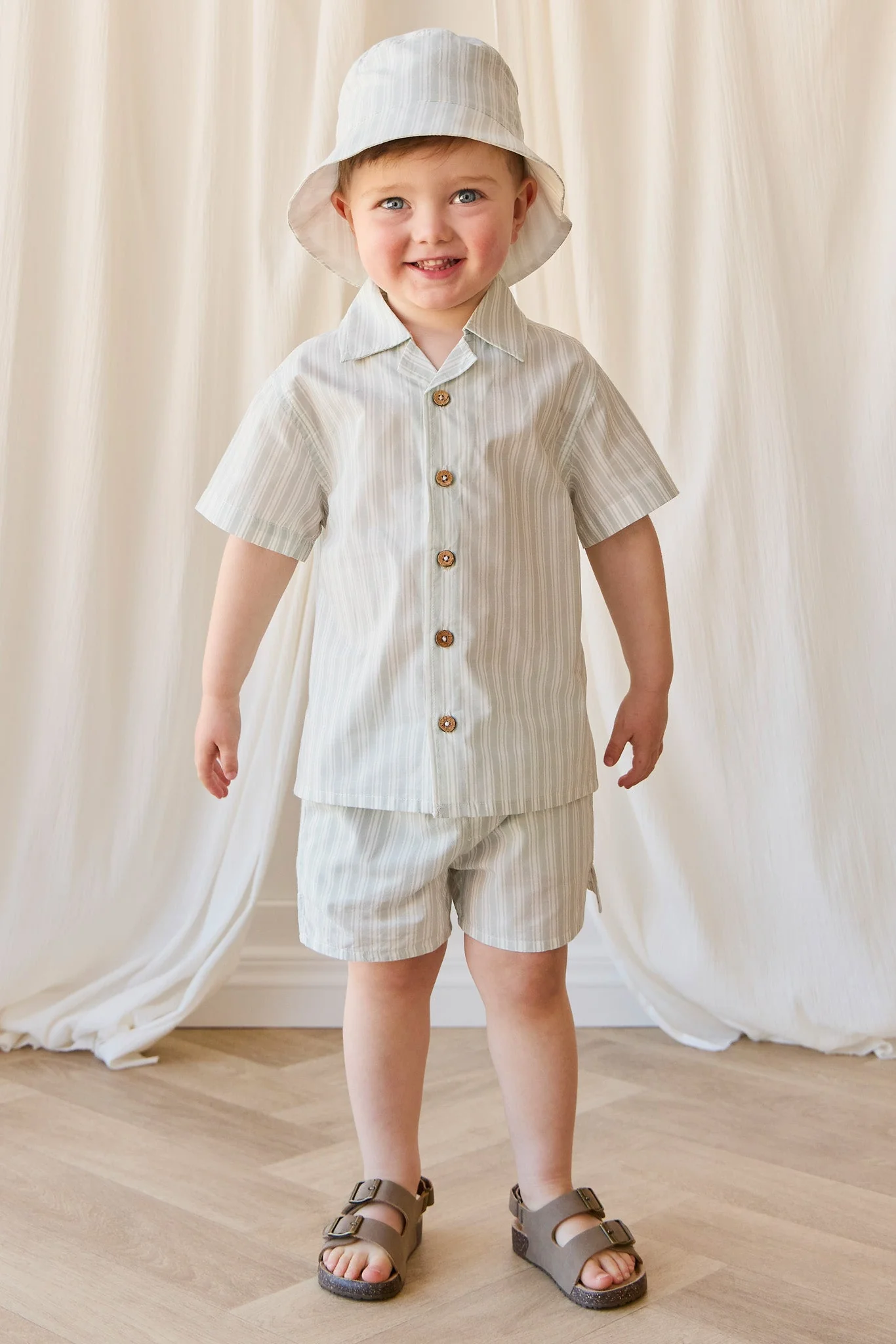 Organic Cotton Silas Short - Variegated Stripe Shoreline - Image 2