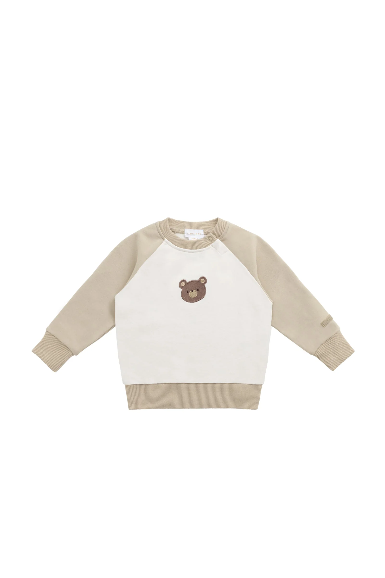 Organic Cotton Tao Sweatshirt - Biscuit/Cloud Bobbie Bear - Image 2