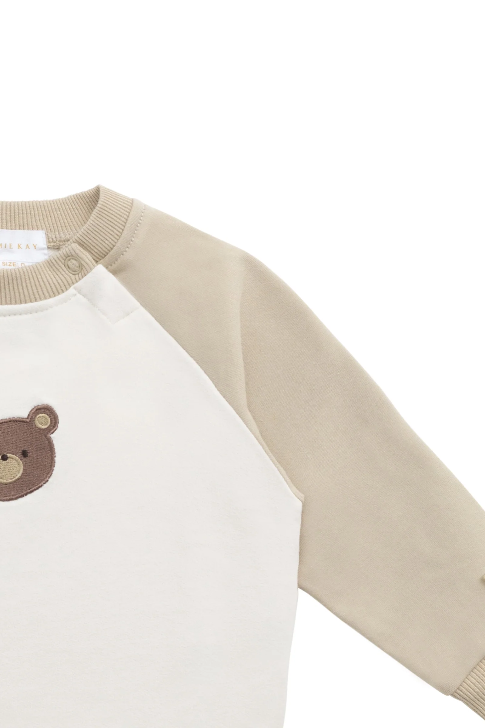 Organic Cotton Tao Sweatshirt - Biscuit/Cloud Bobbie Bear - Image 7