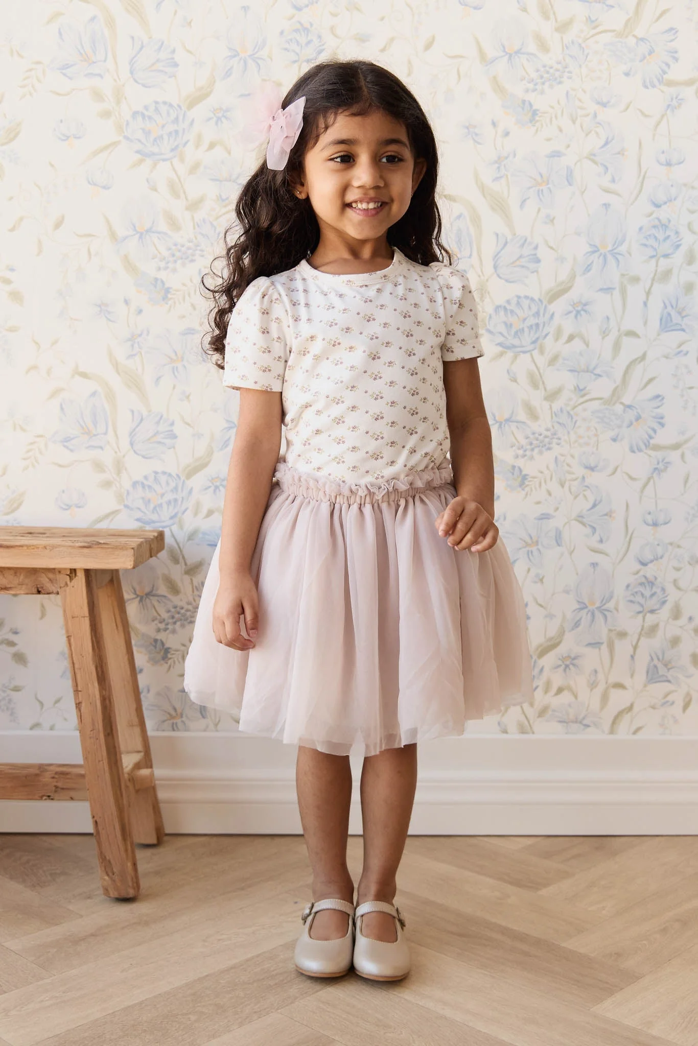 Organic Cotton Tasha Top - Rose Floral Pink - Image 2