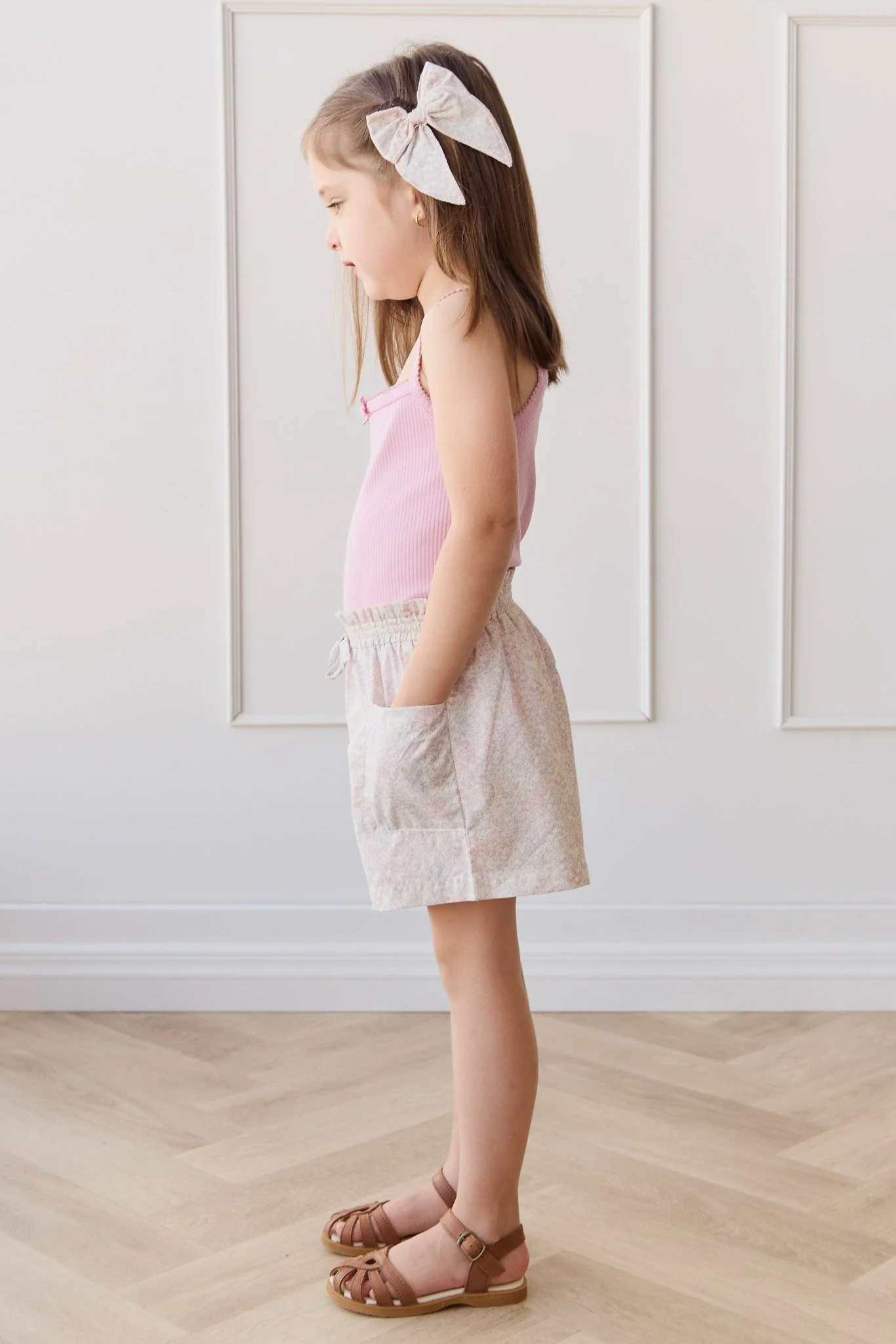 Organic Cotton Voile Bow - Azra Slightly Pink - Image 3