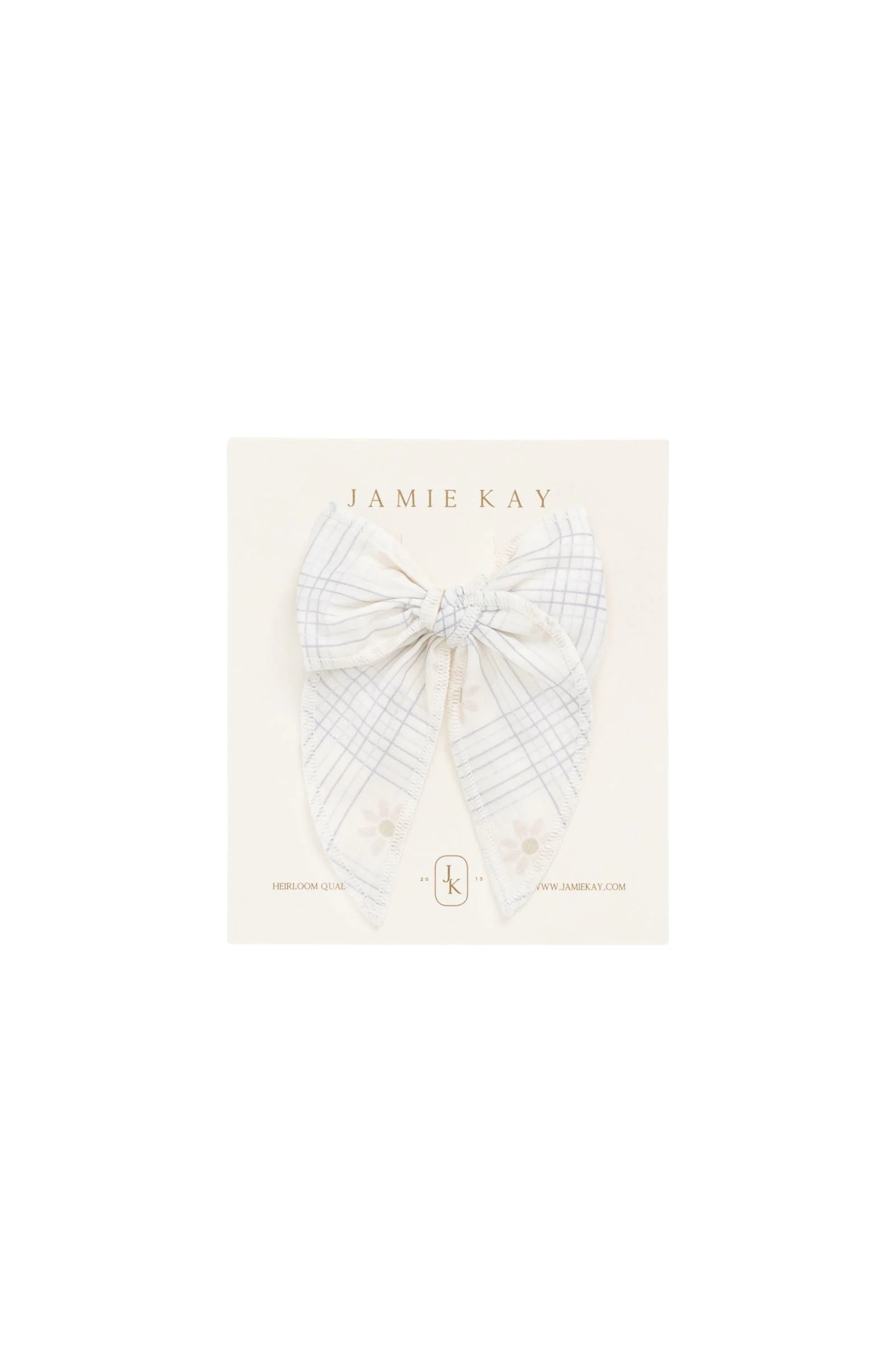 Organic Cotton Volie Bow - Marguerite Egret - Image 2