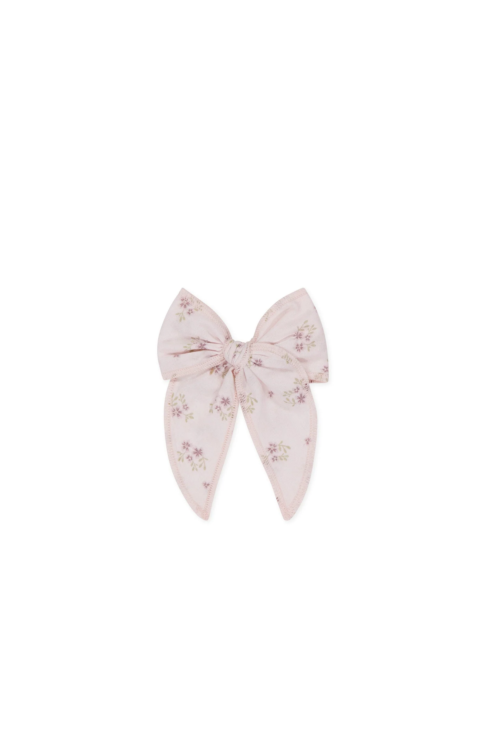 Organic Cotton Volie Bow - Rose Floral Pink - Image 2