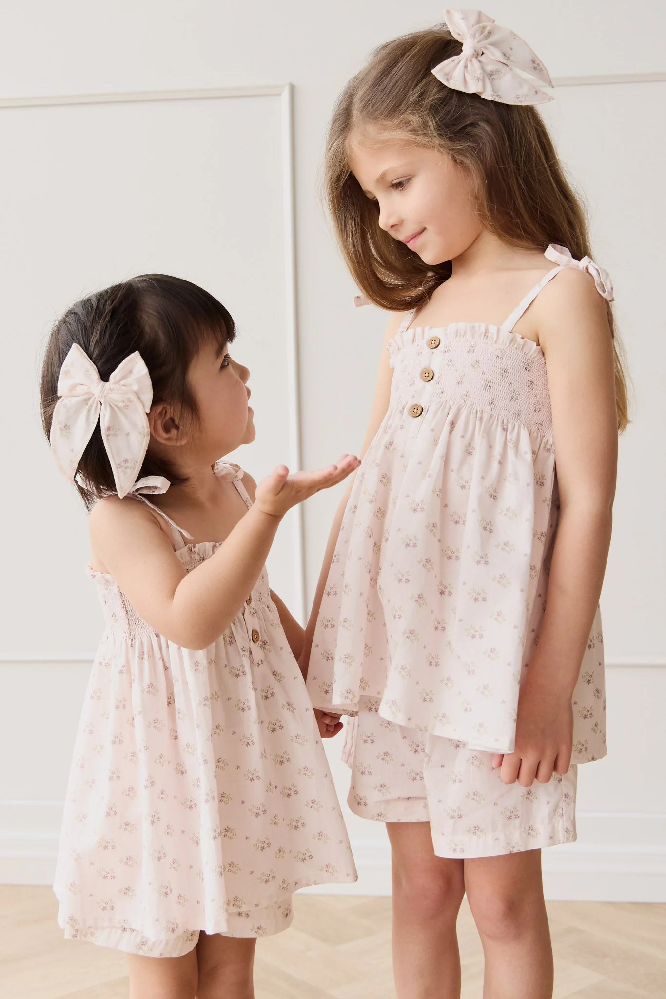Organic Cotton Volie Bow - Rose Floral Pink - Image 3