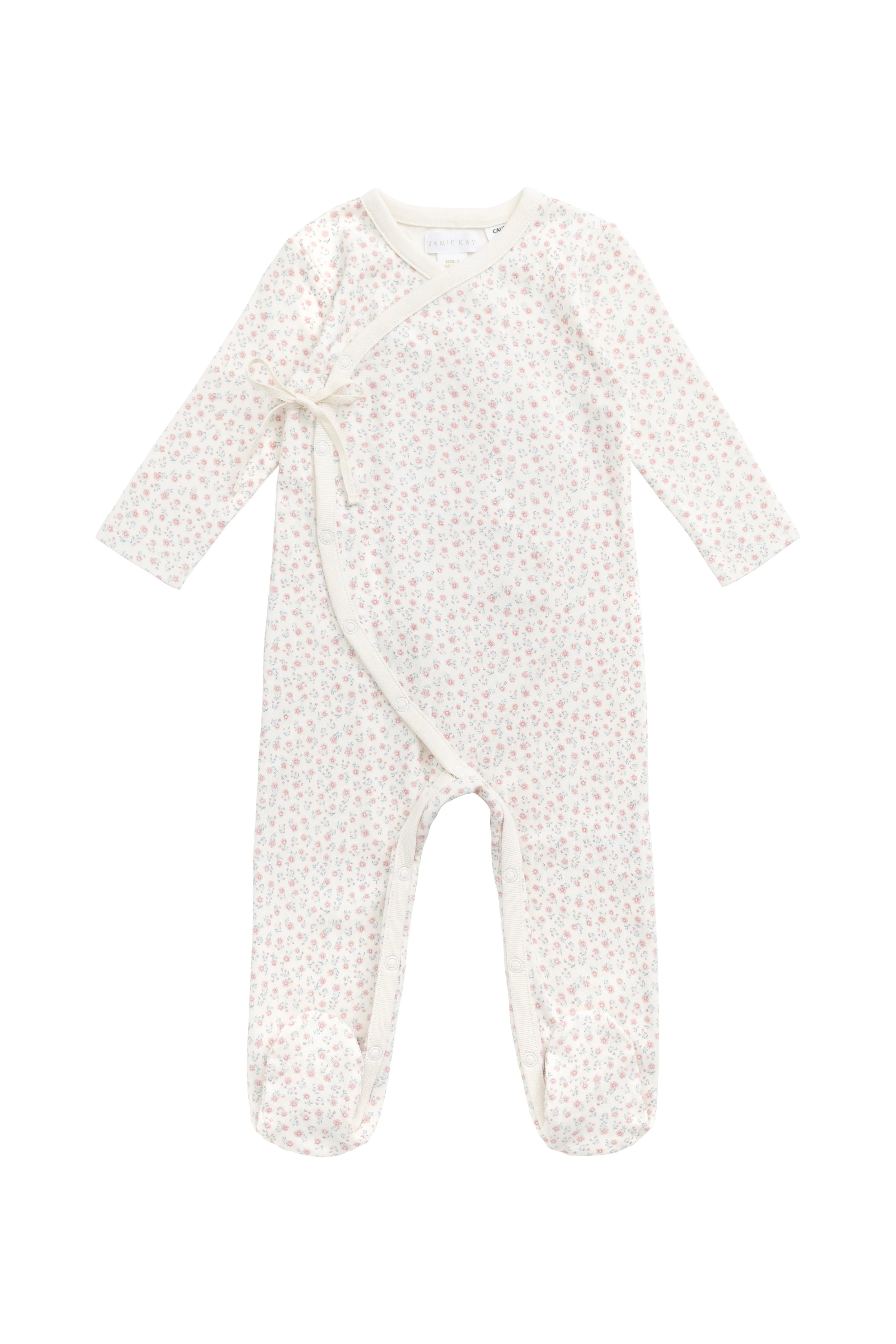 Organic Cotton Wrap Onepiece - Posy Garden Pink - Image 2