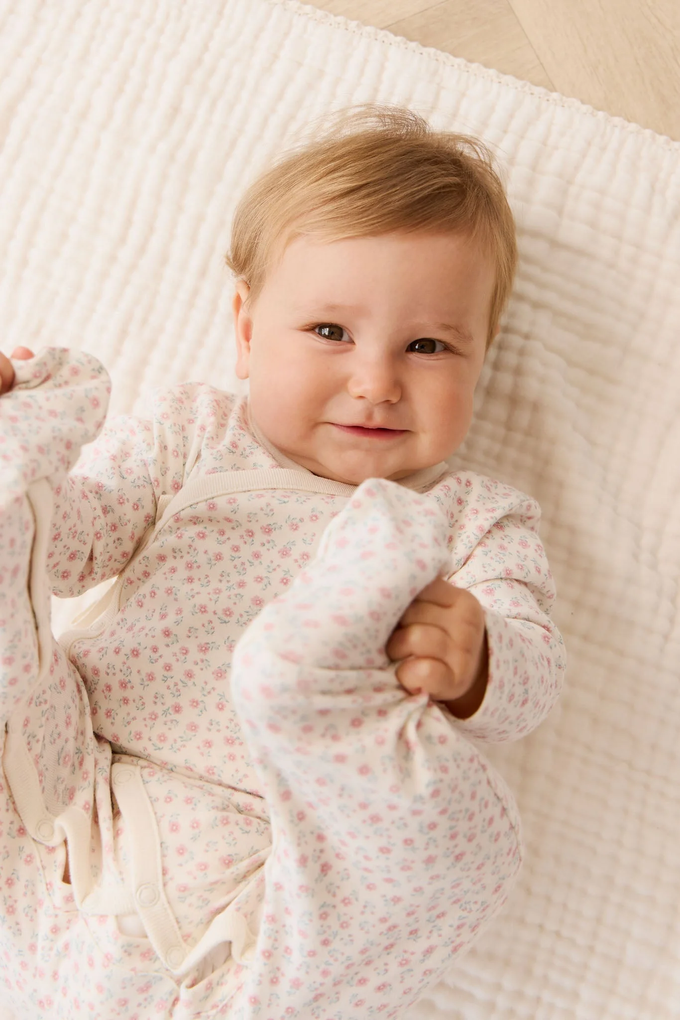 Organic Cotton Wrap Onepiece - Posy Garden Pink - Image 6
