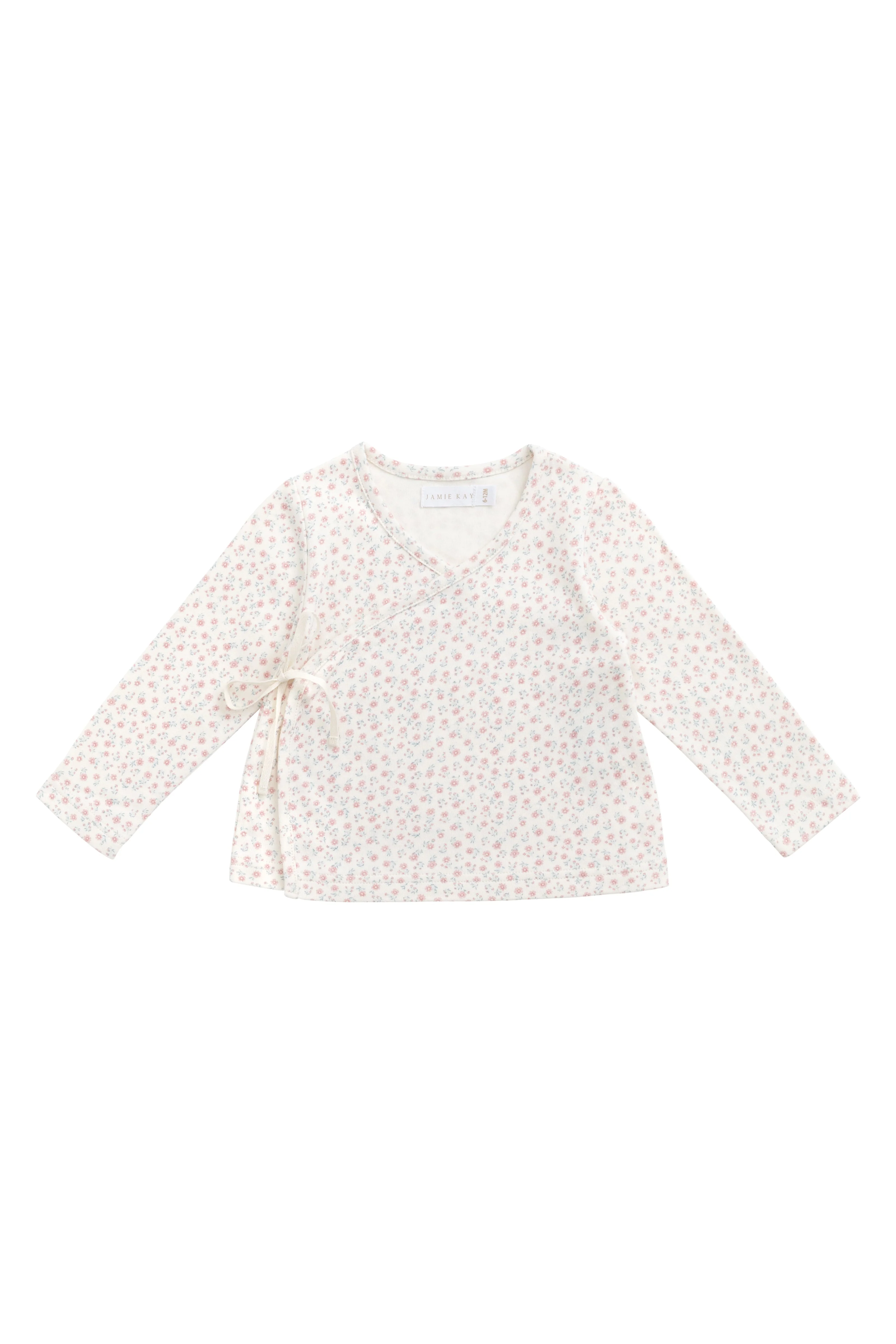 Organic Cotton Wrap Top - Posy Garden Pink - Image 2