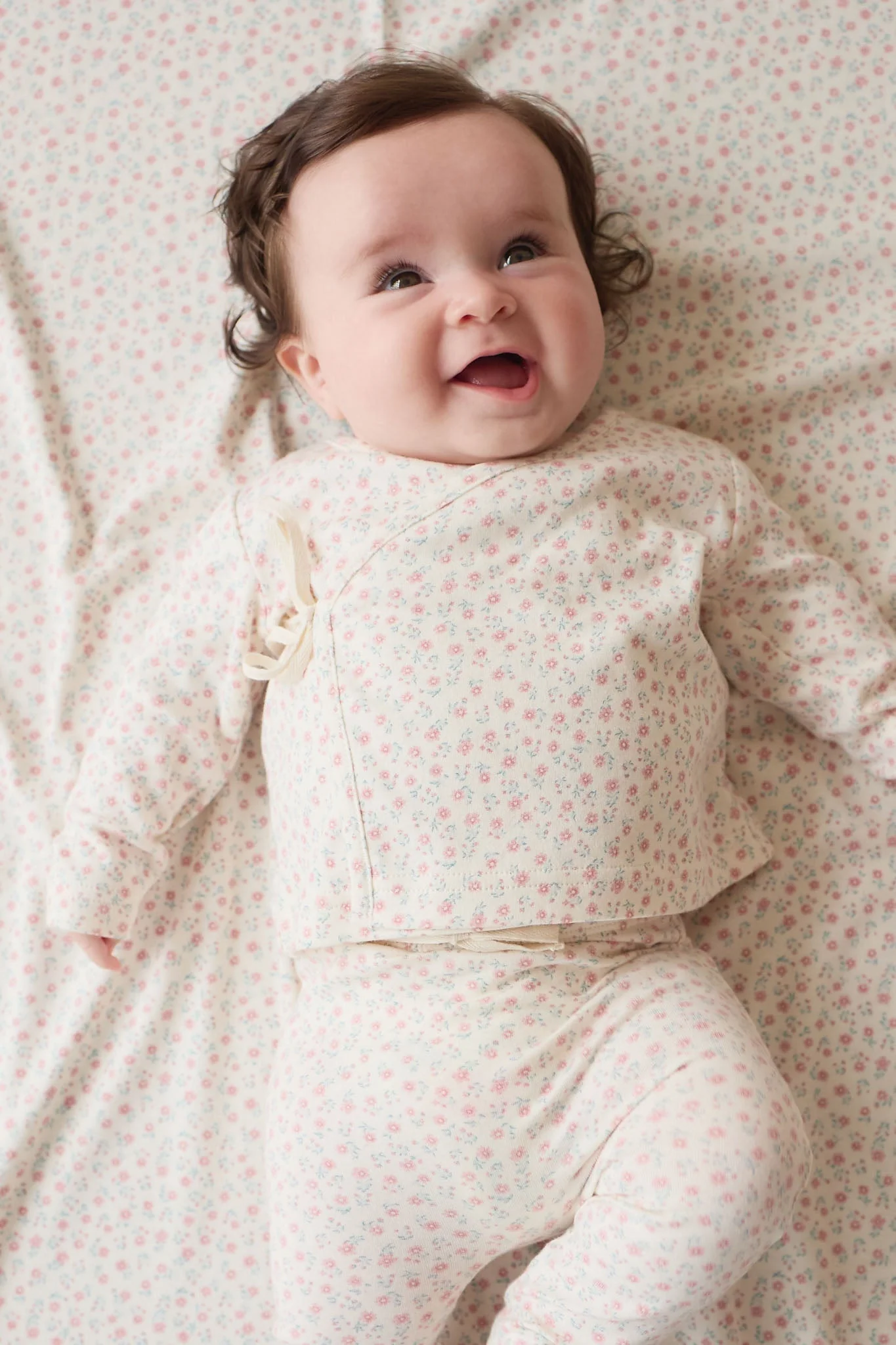 Organic Cotton Wrap Top - Posy Garden Pink - Image 3