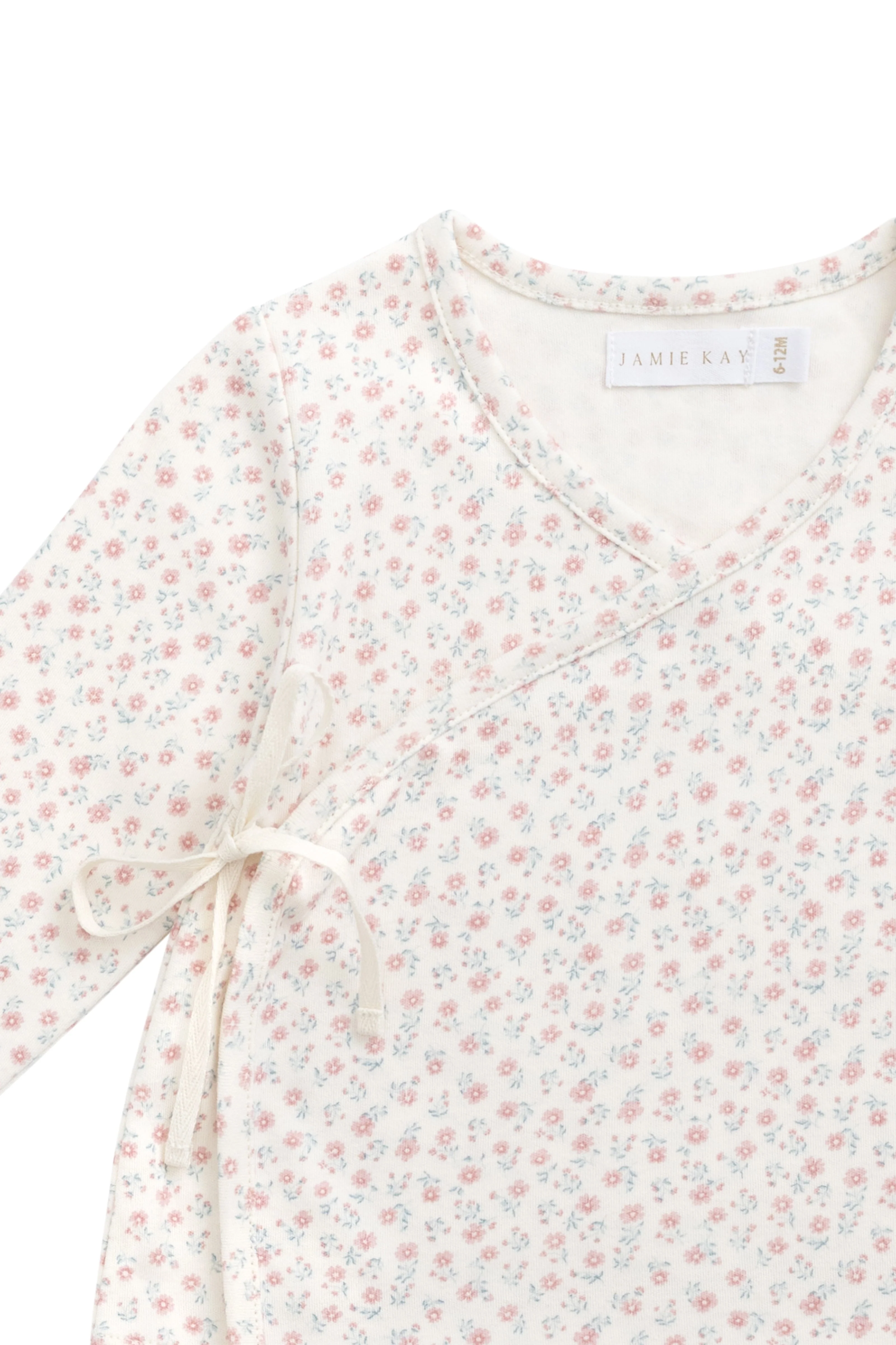 Organic Cotton Wrap Top - Posy Garden Pink - Image 5
