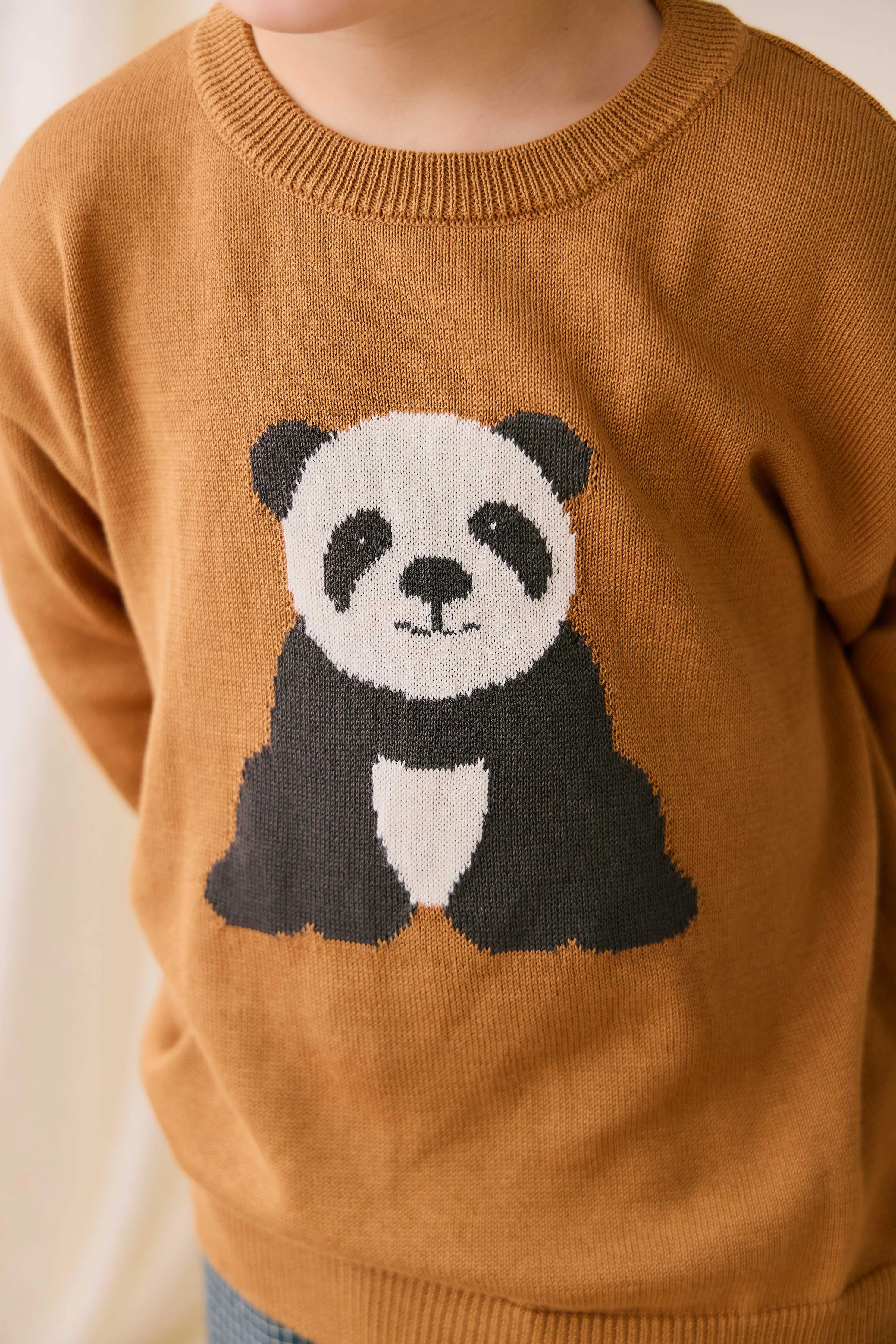 Panda Knit Jumper - Suede - Image 3