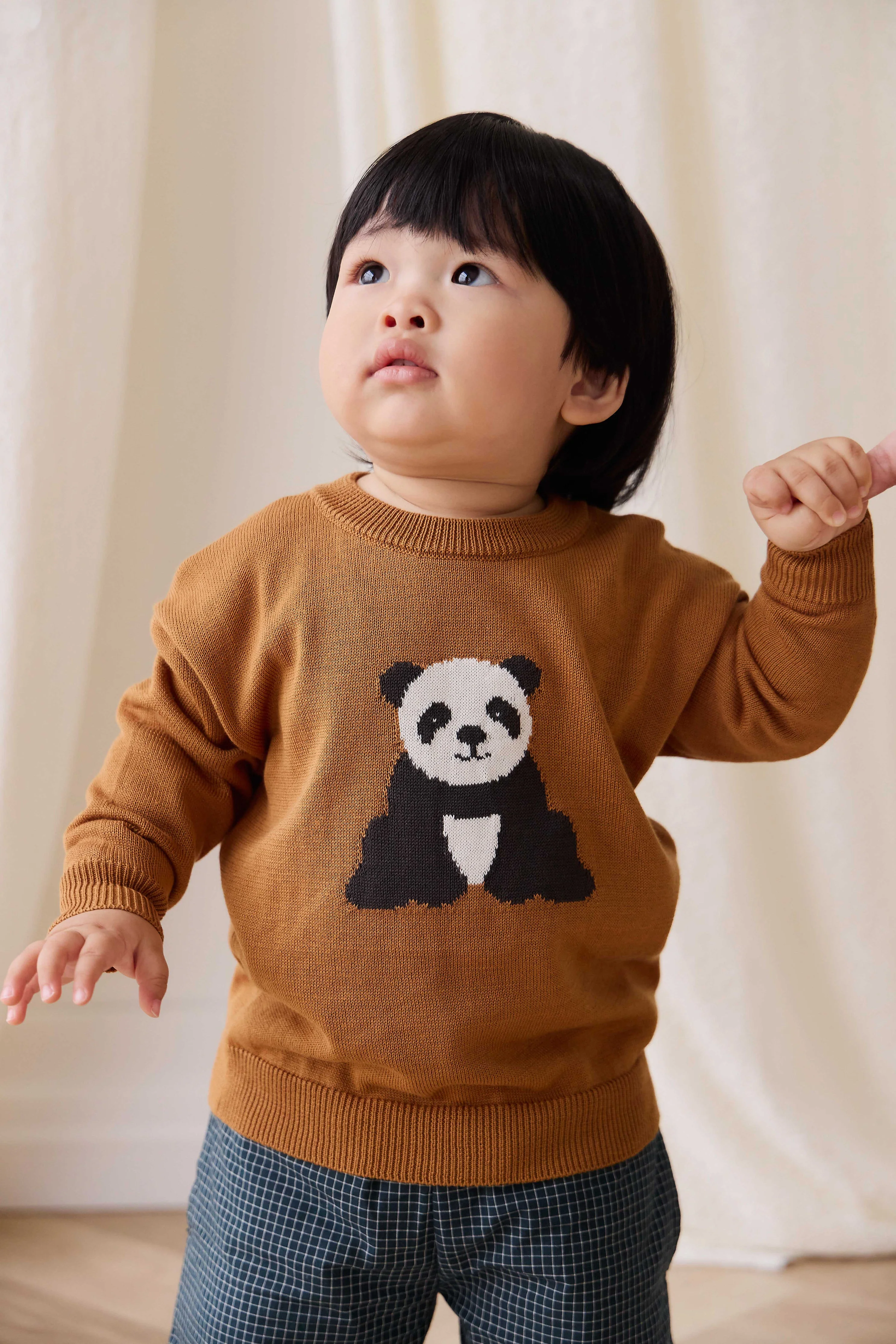Panda Knit Jumper - Suede - Image 5