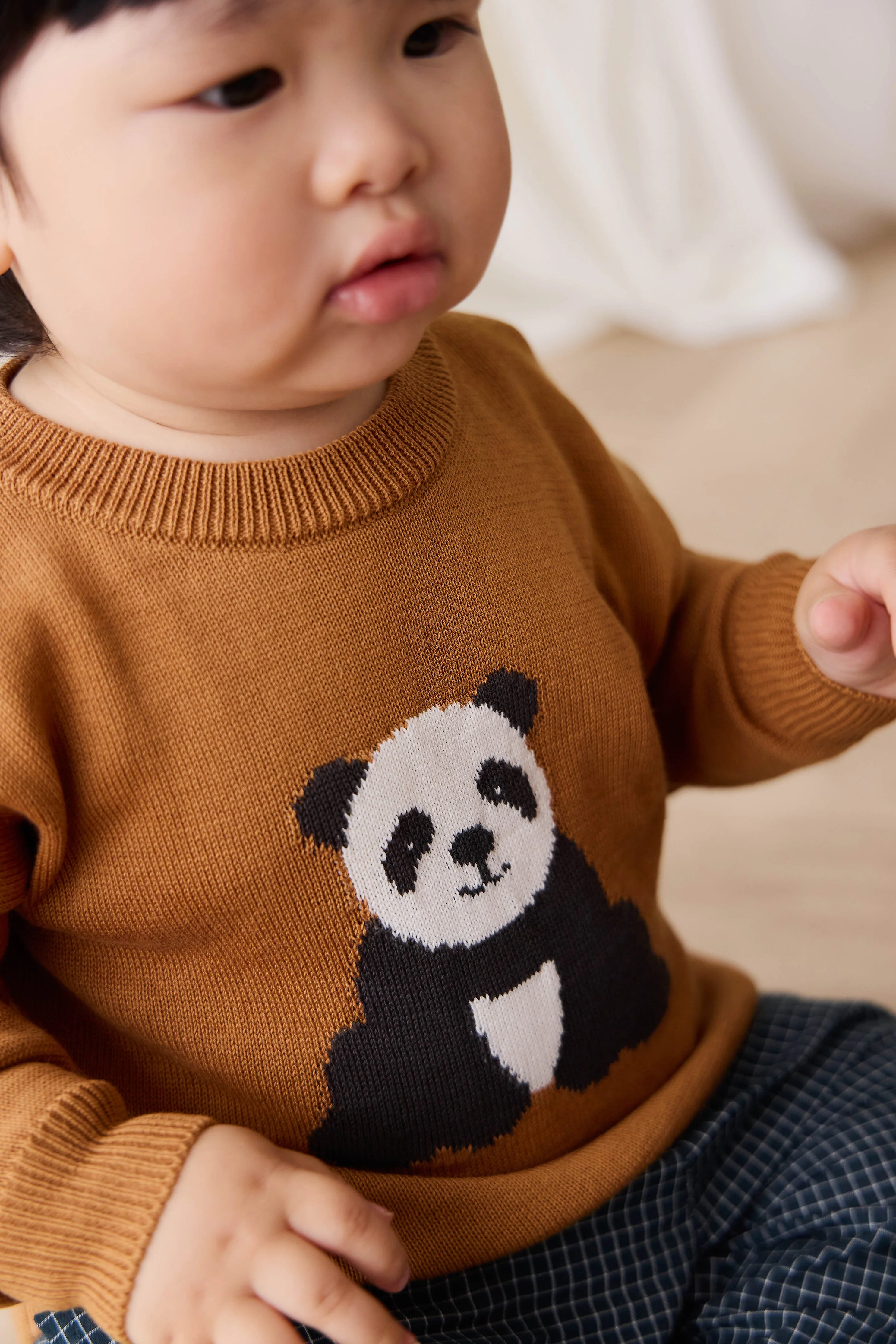 Panda Knit Jumper - Suede - Image 7