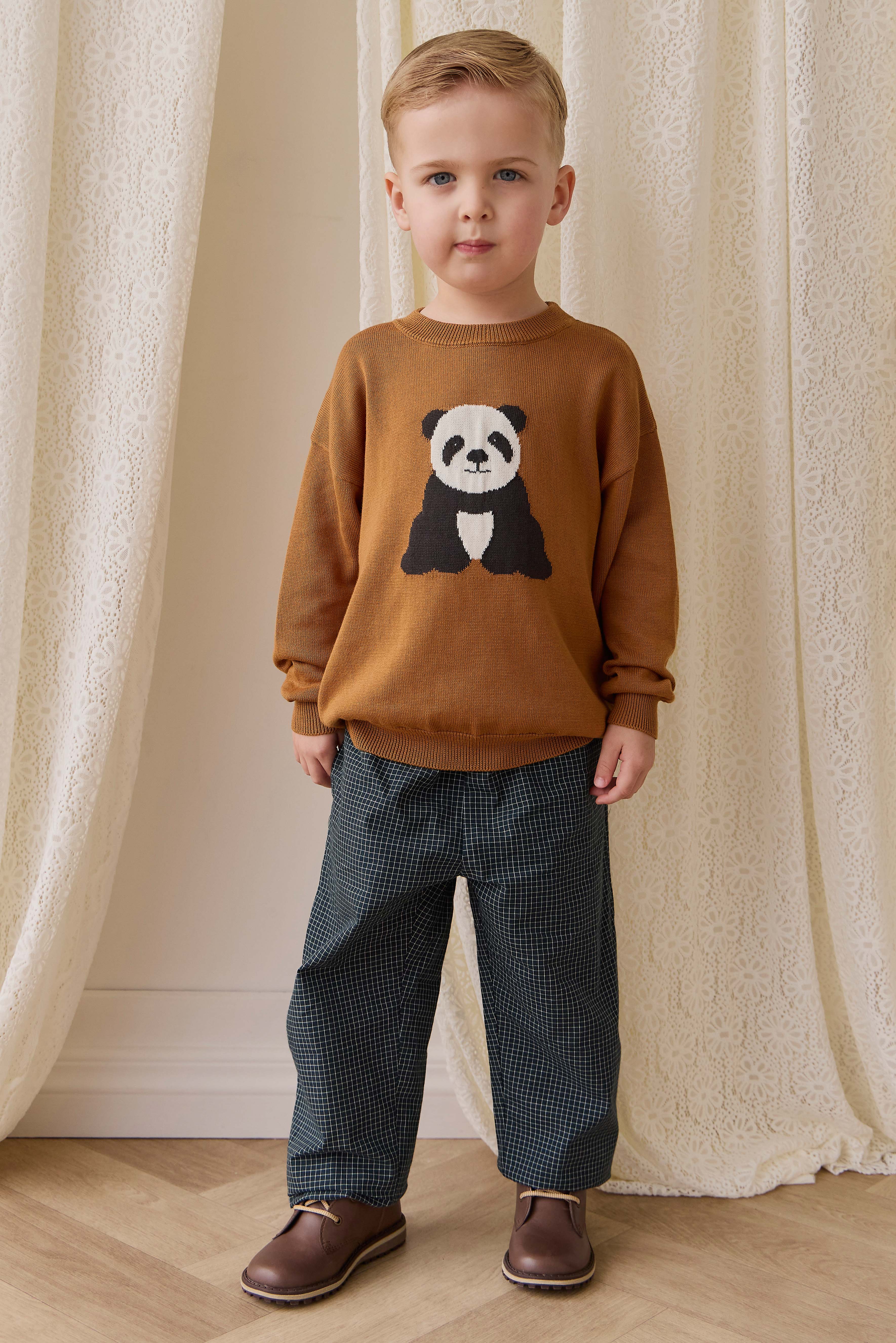 Panda Knit Jumper - Suede - Image 8