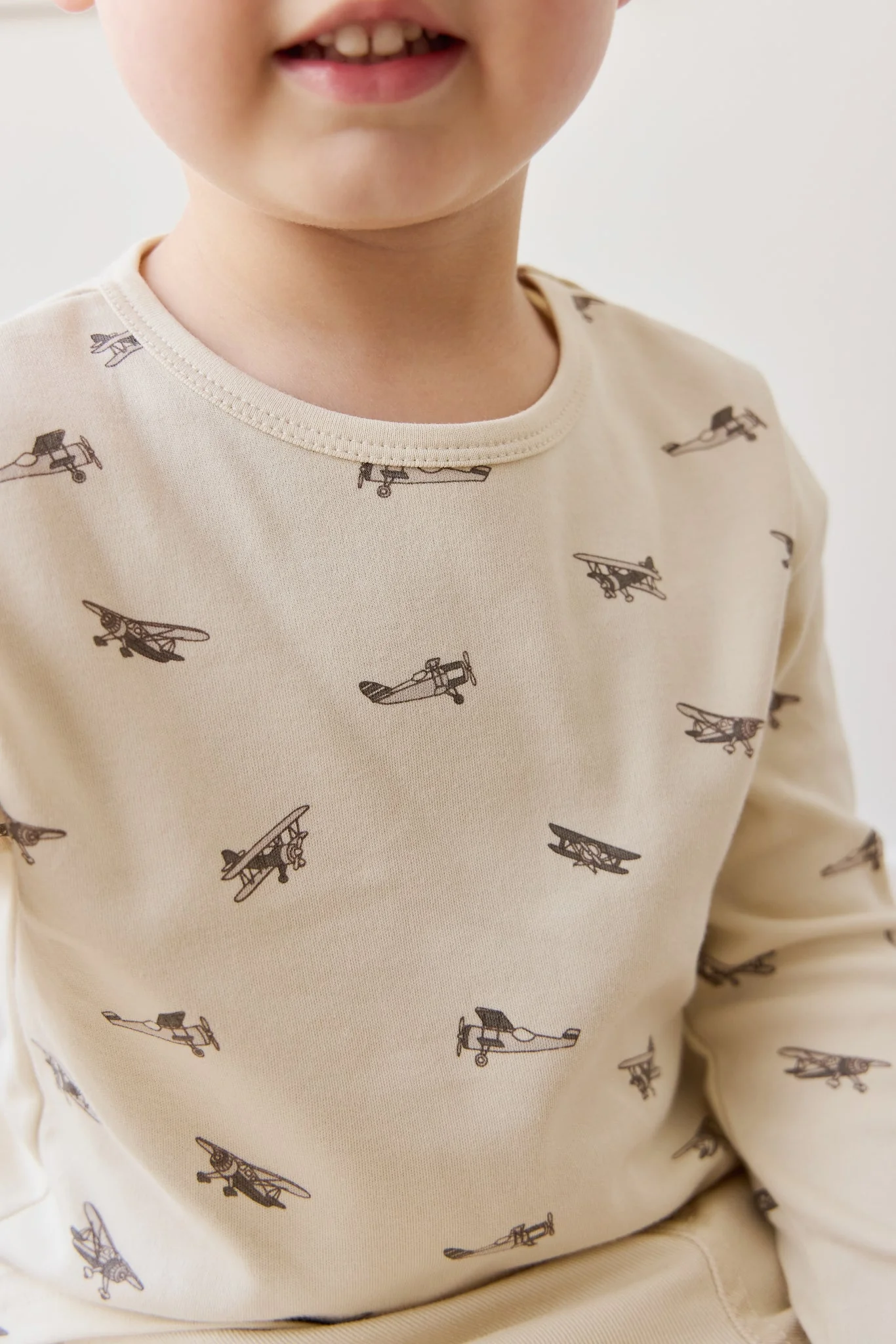 Pima Cotton Arnold Long Sleeve Top - Avion Oat - Image 5