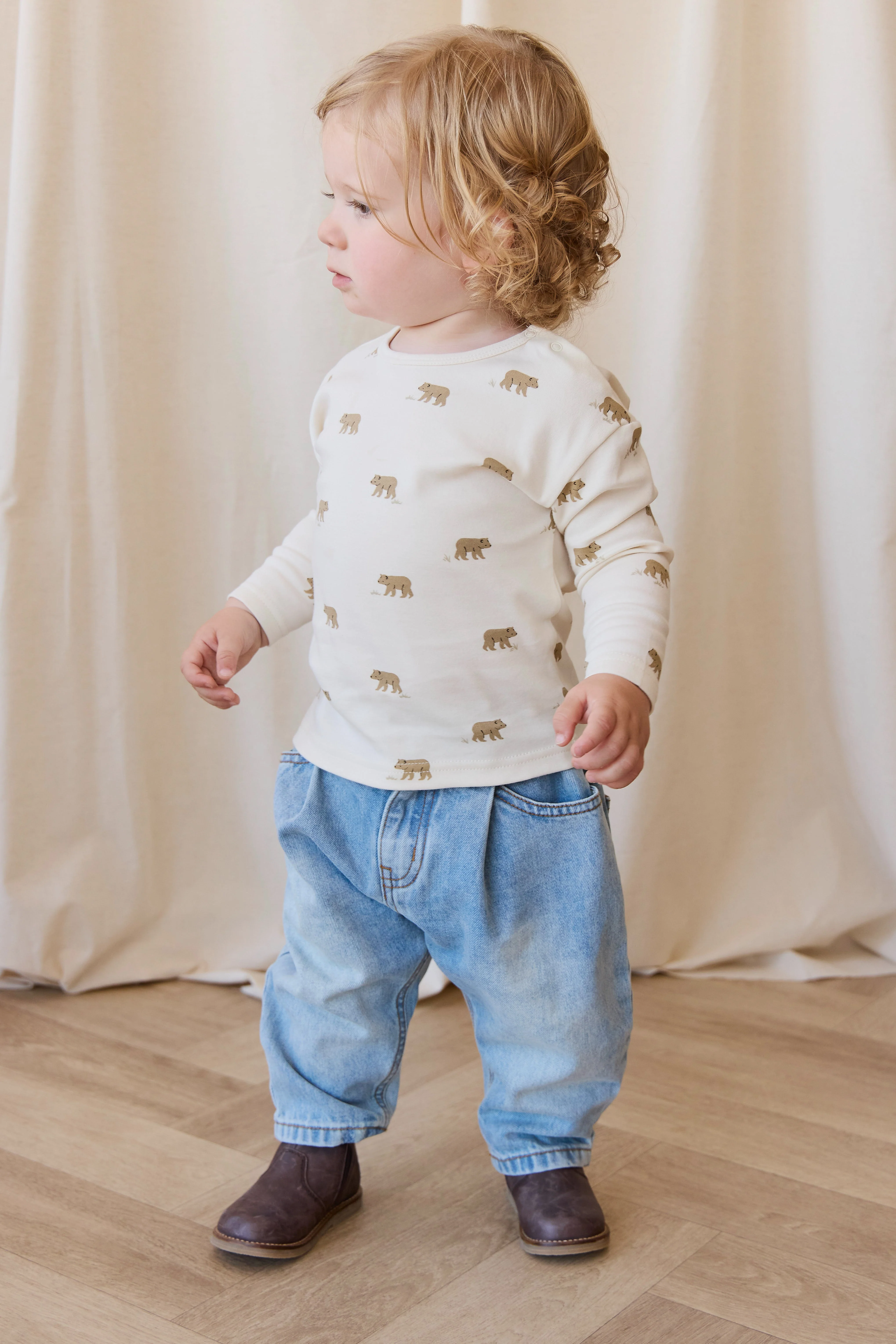 Pima Cotton Arnold Long Sleeve Top - Cub Walk Samoyed - Image 4