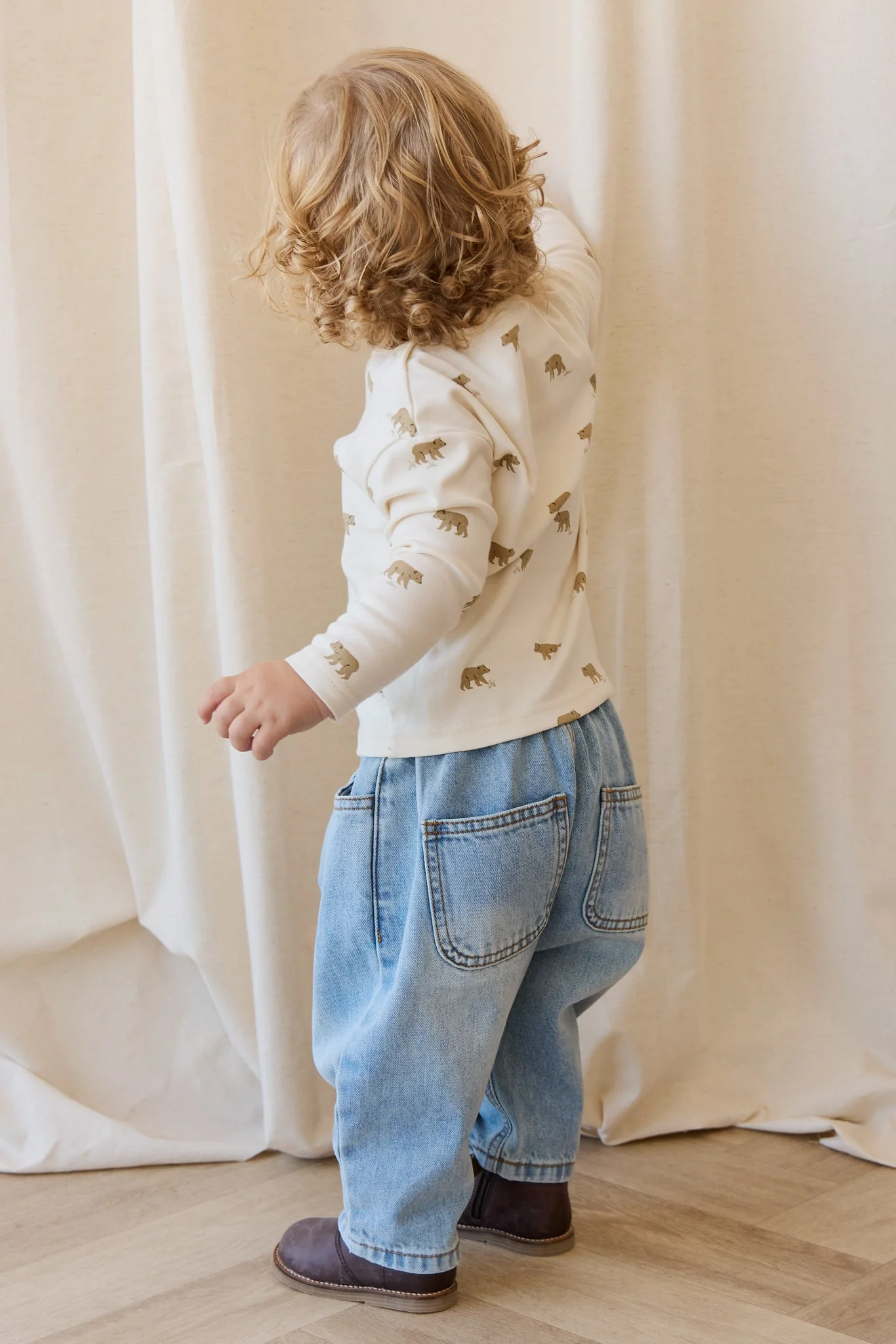 Pima Cotton Arnold Long Sleeve Top - Cub Walk Samoyed - Image 5