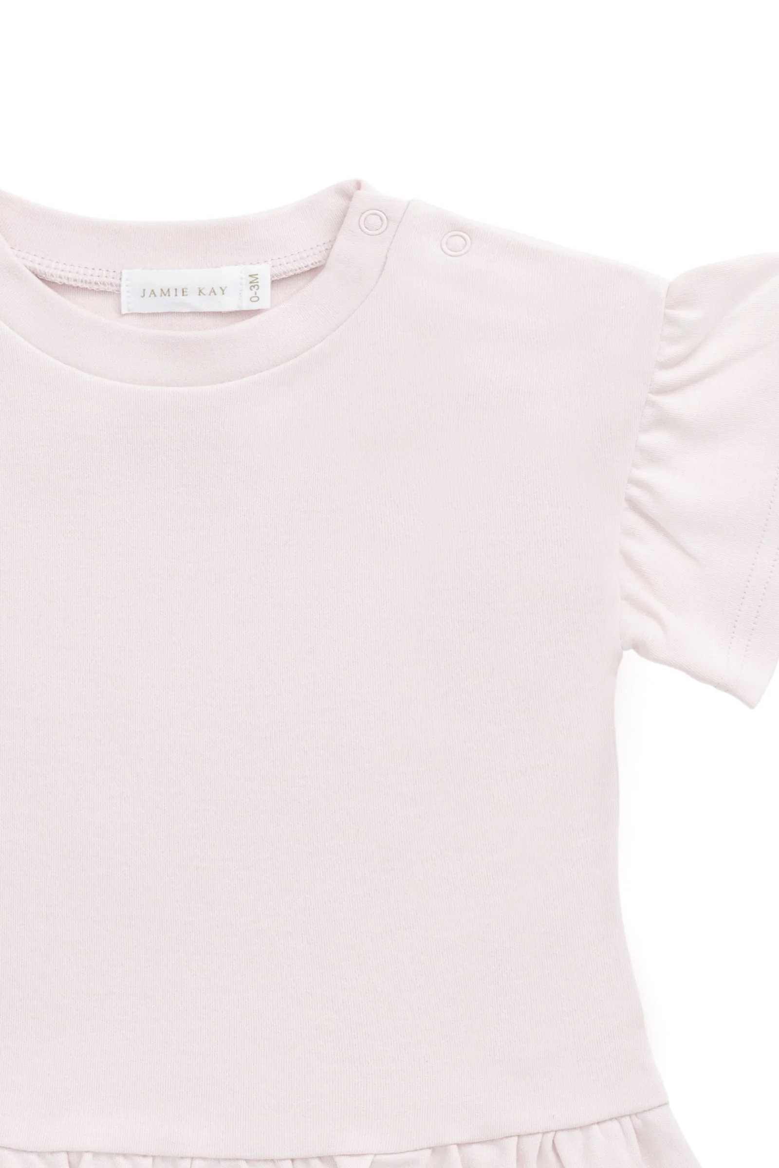 Pima Cotton Courtney Ruffle Top - Soft Misty Rose - Image 7