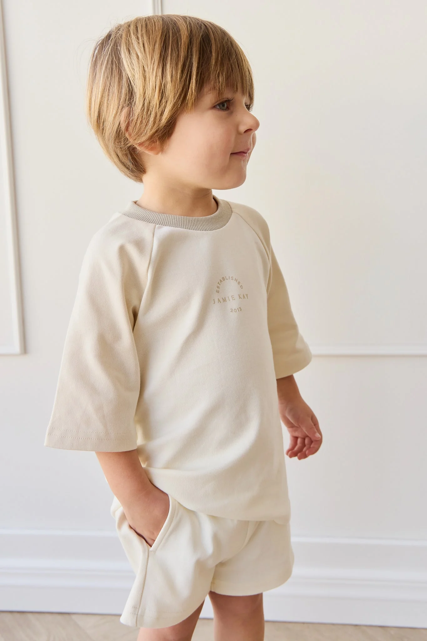 Pima Cotton Dax Tee - Cloud/Oat JK Established - Image 3