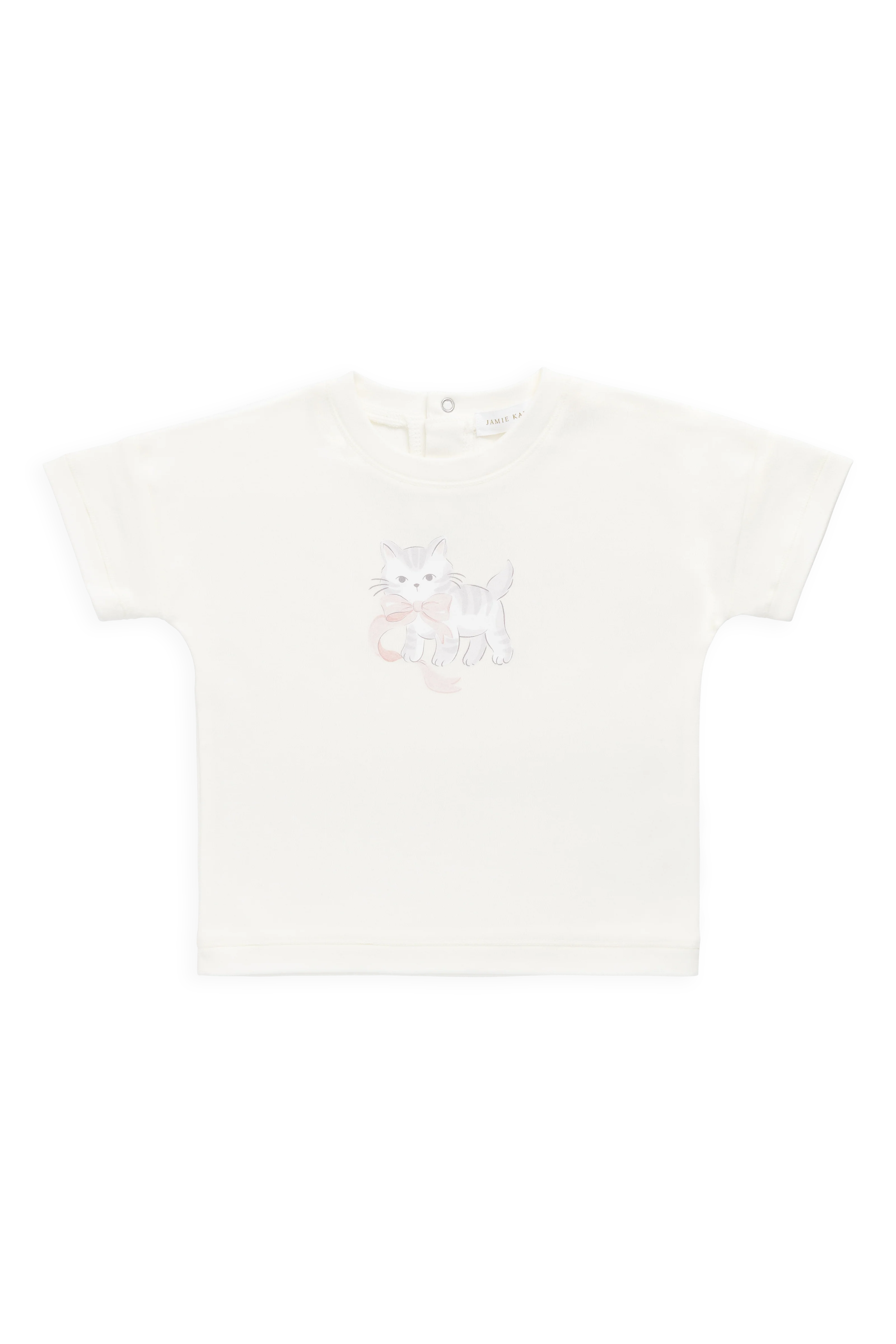 Pima Cotton Mimi Top-Parchment Bow Kitty - Image 2