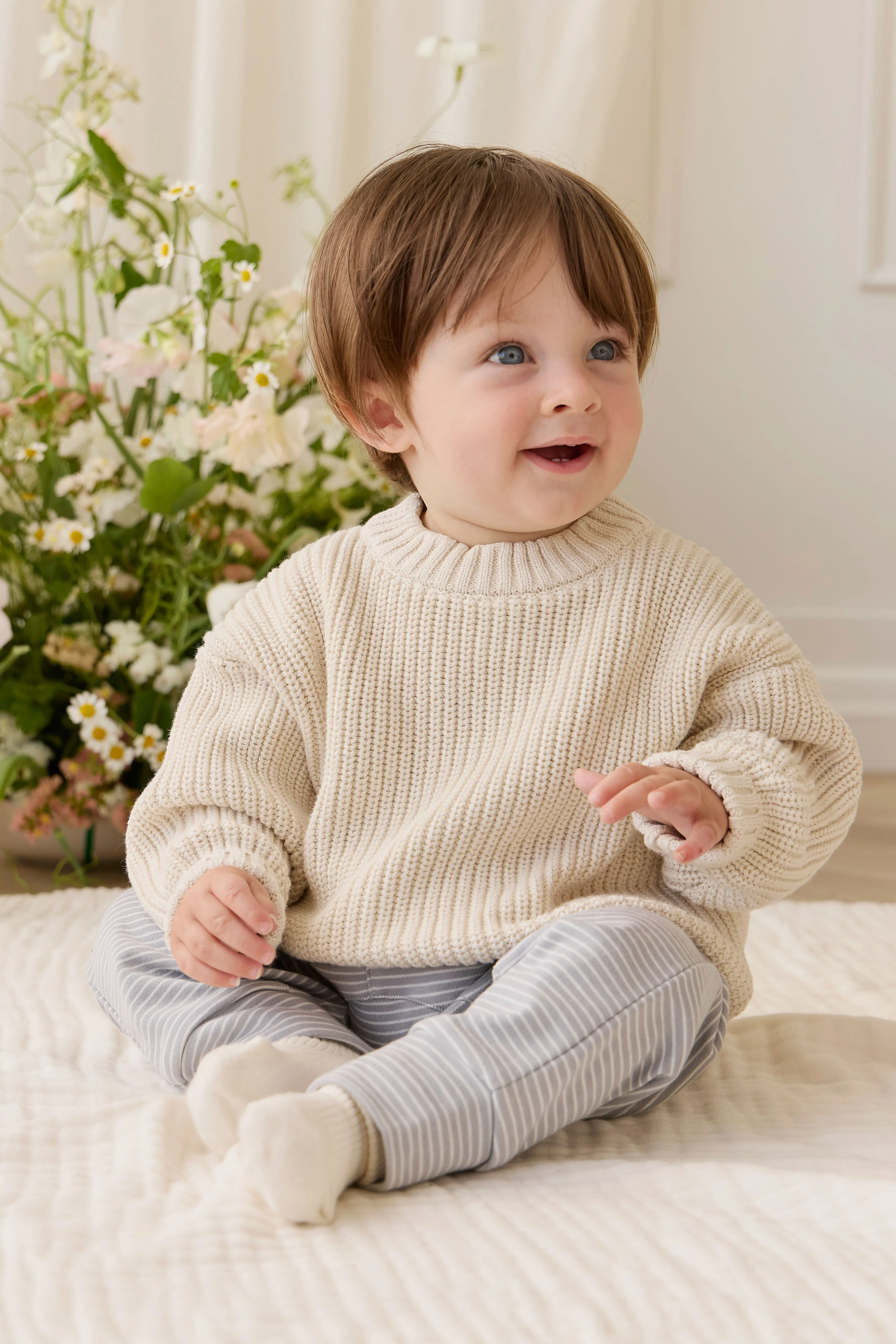 Pima Cotton Wesley Pant - Fine Stripe Missouri/Parchment - Image 3