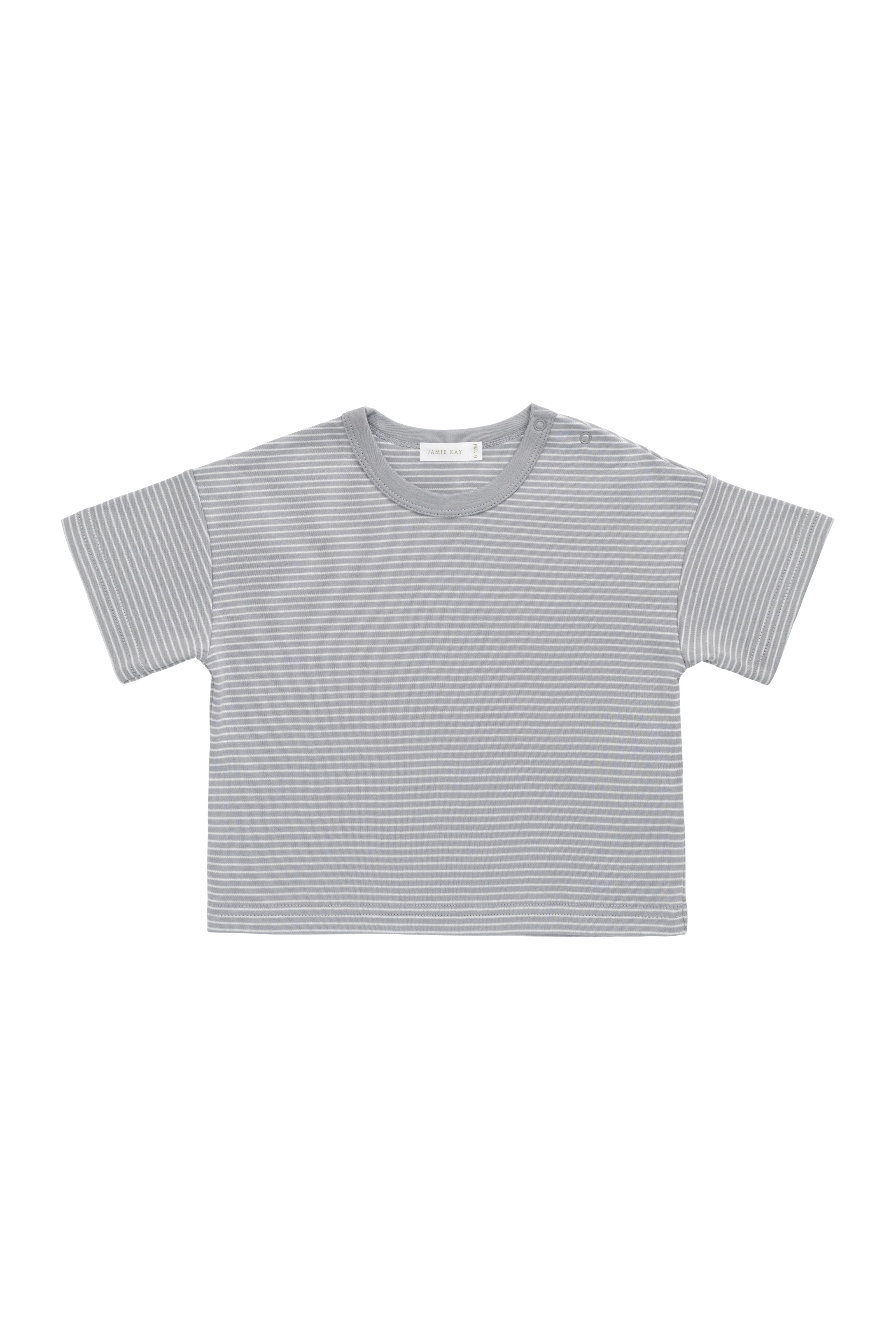 Pima Cotton Wesley Tee - Fine Stripe Missouri/Parchment - Image 2