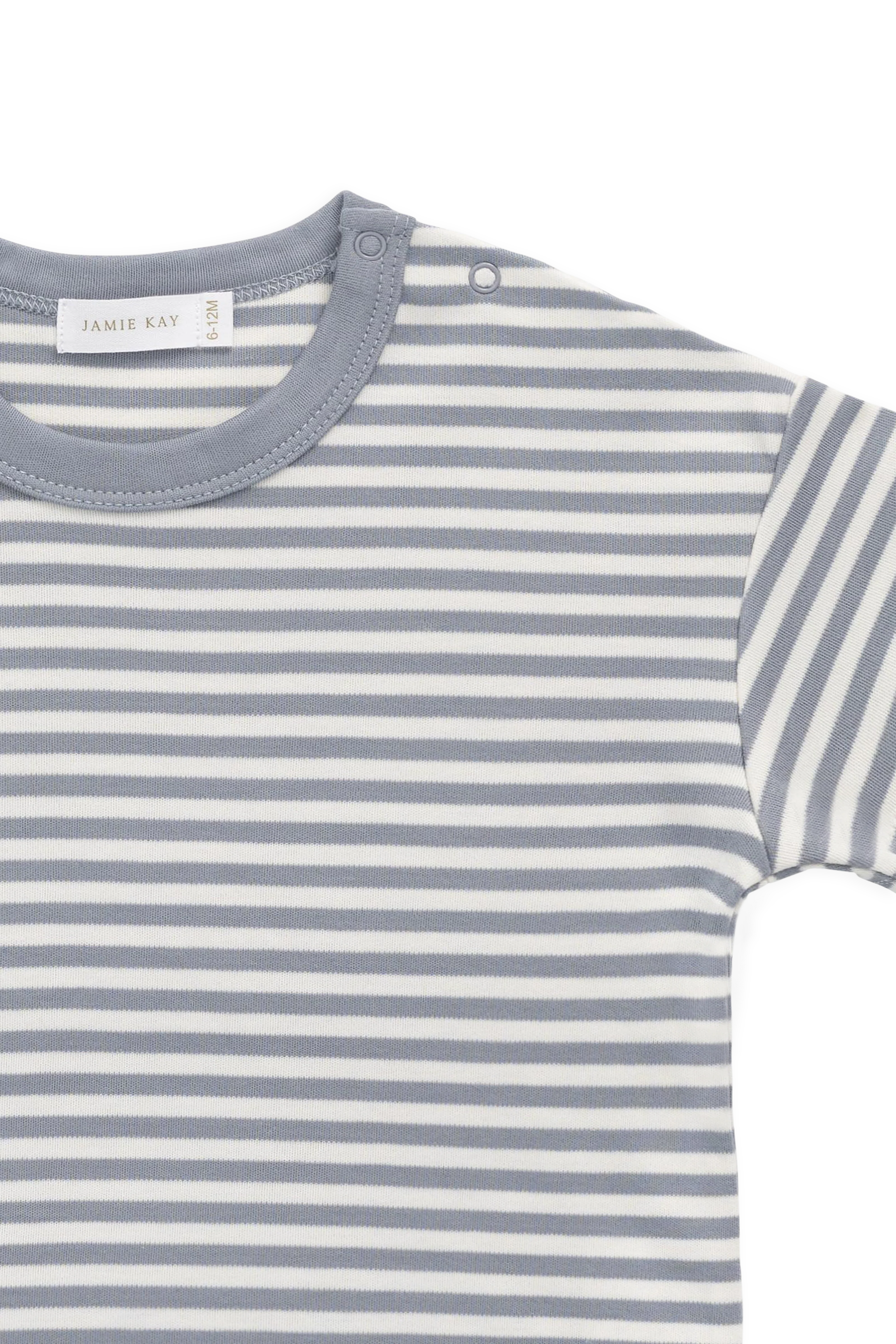 Pima Cotton Wesley Tee-Narrow Stripe Dawn / Cloud - Image 12