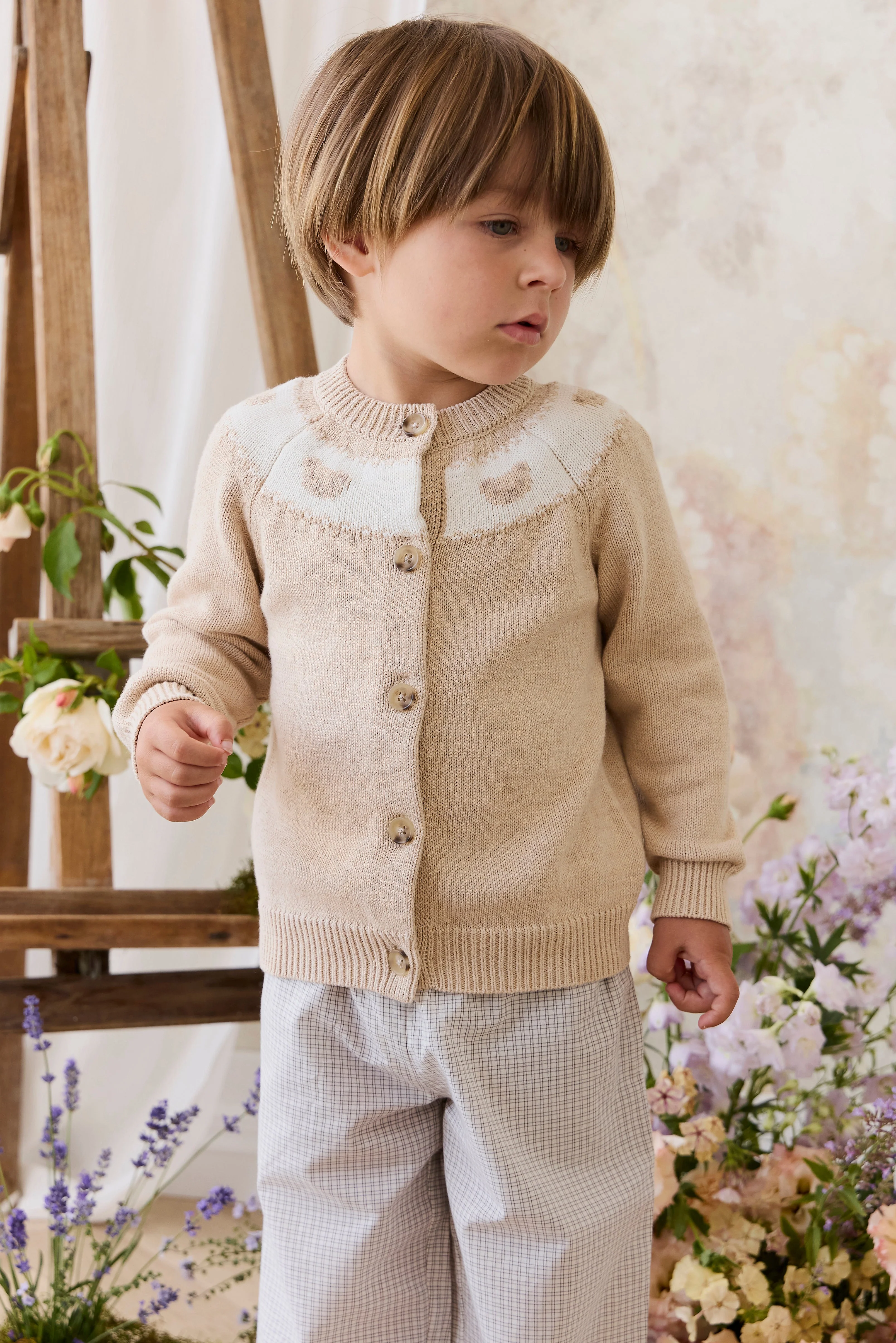 Riley Cardigan - Riley Jacquard - Wheaten Marle - Image 4