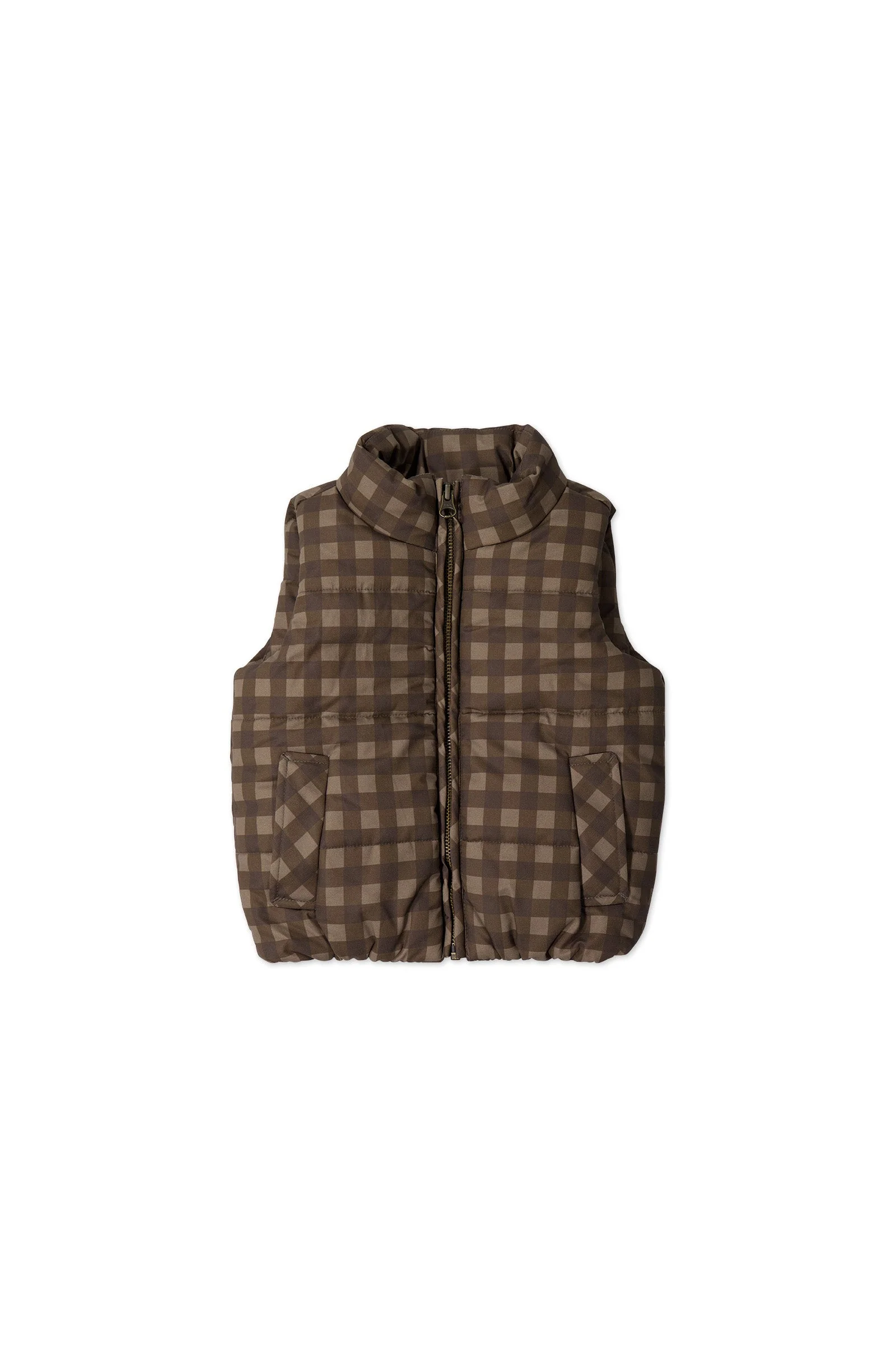 Rudi Puffer Vest - Gingham Shitake - Image 2