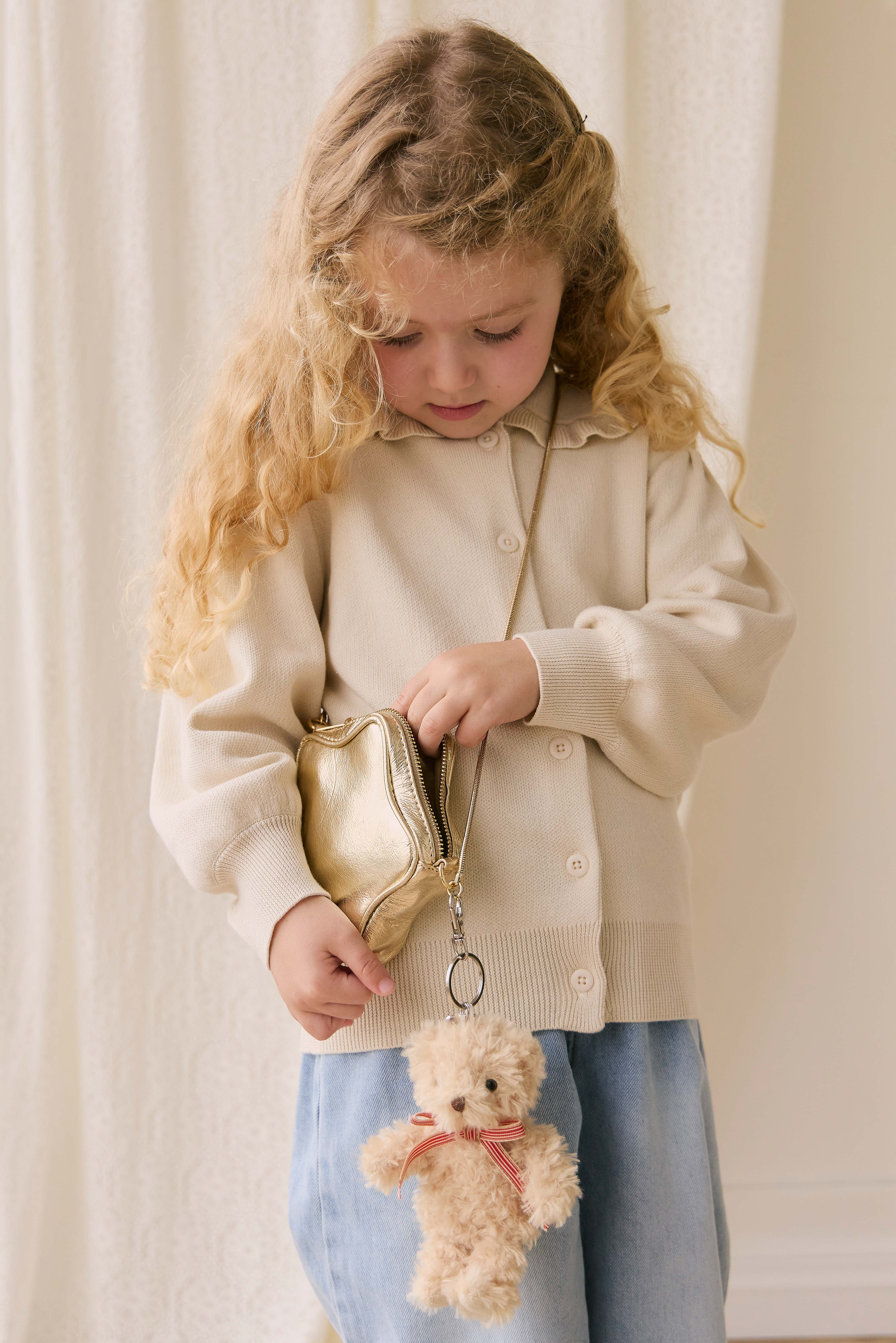 Snuggle Bunnies - Arthur Keyring - Arthur with Red Stripe Bow - Image 5