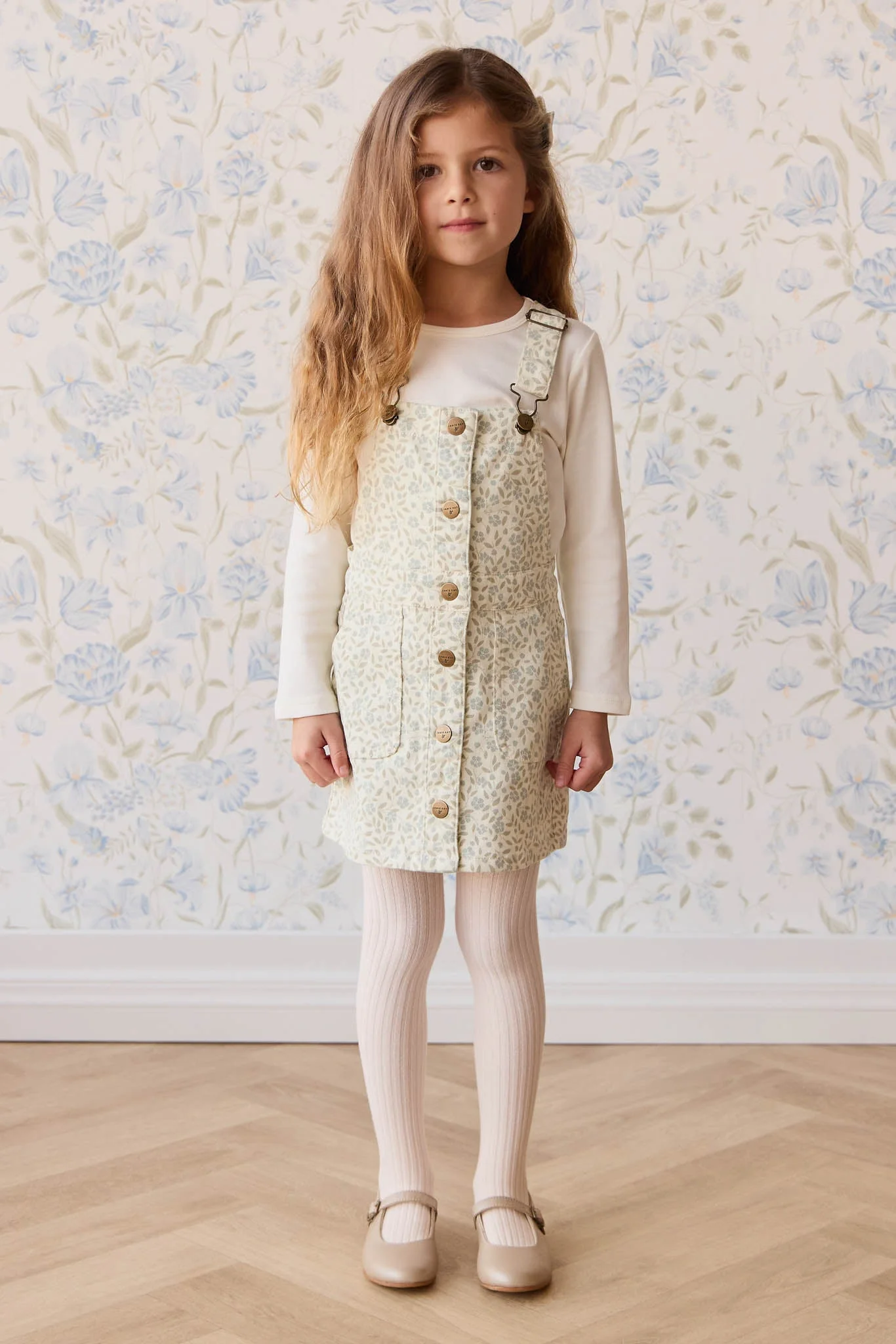 Vintage Overall Dress - Elodie Whisper White - Image 5